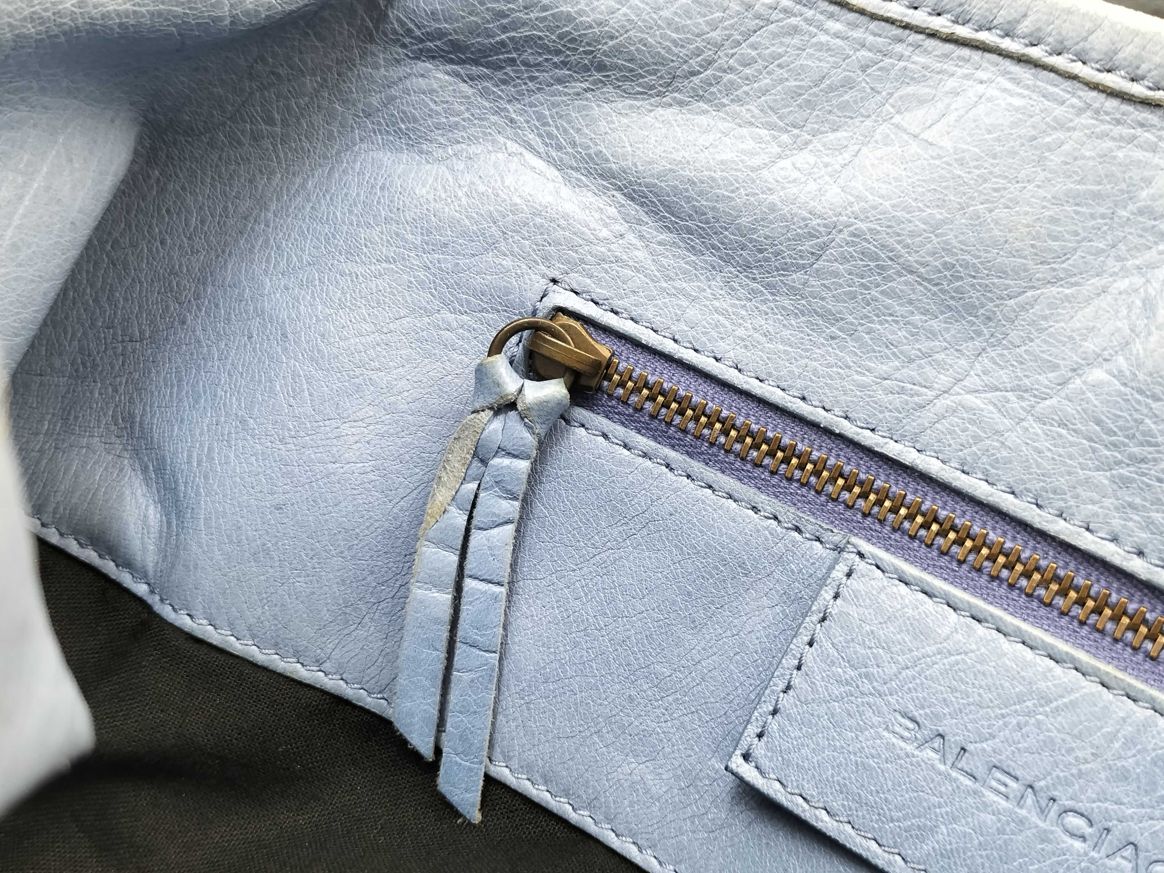 The City Balenciaga The City Handbag Blue Tote Bag — view 13
