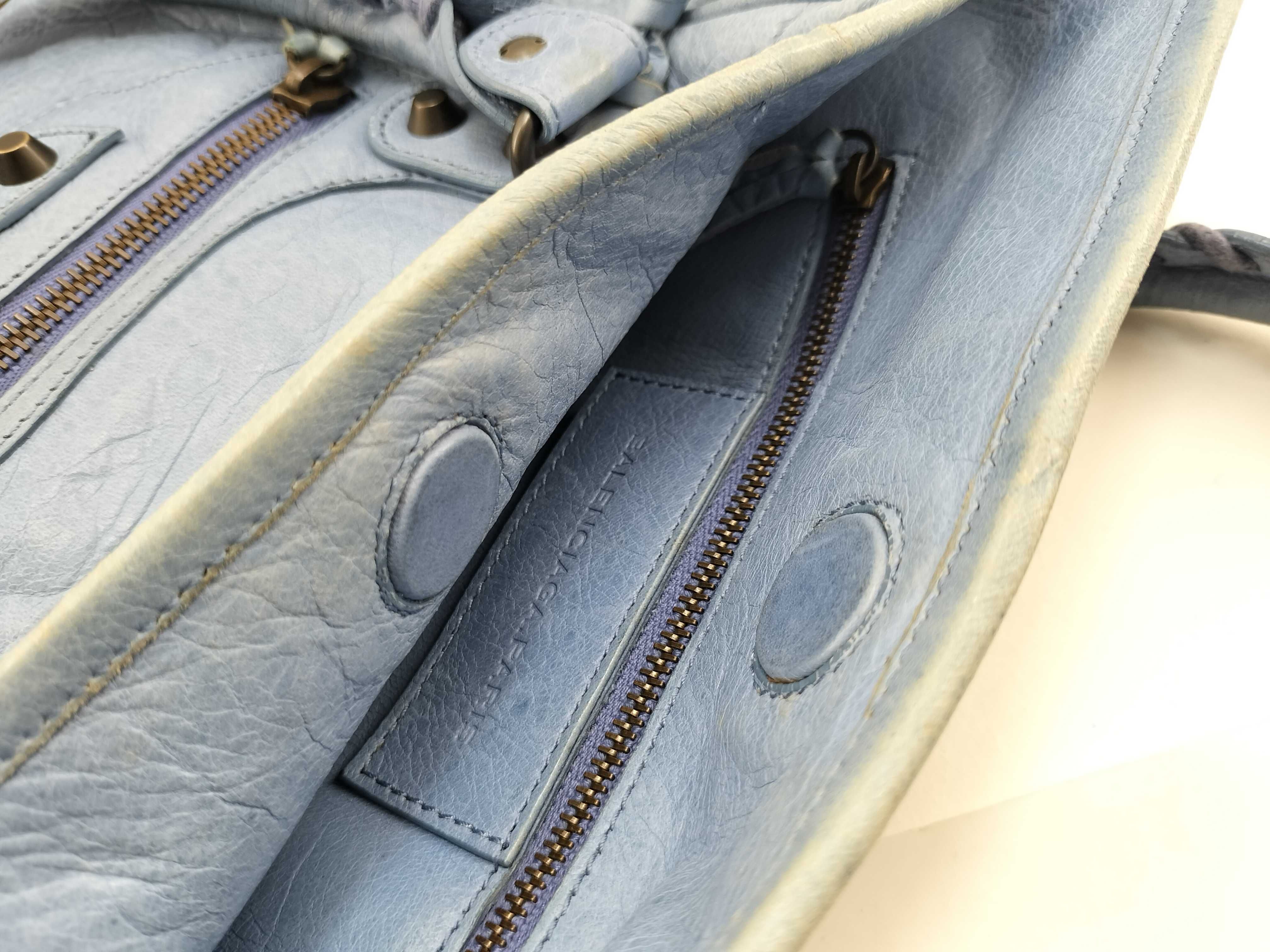 The City Balenciaga The City Handbag Blue Tote Bag — view 14