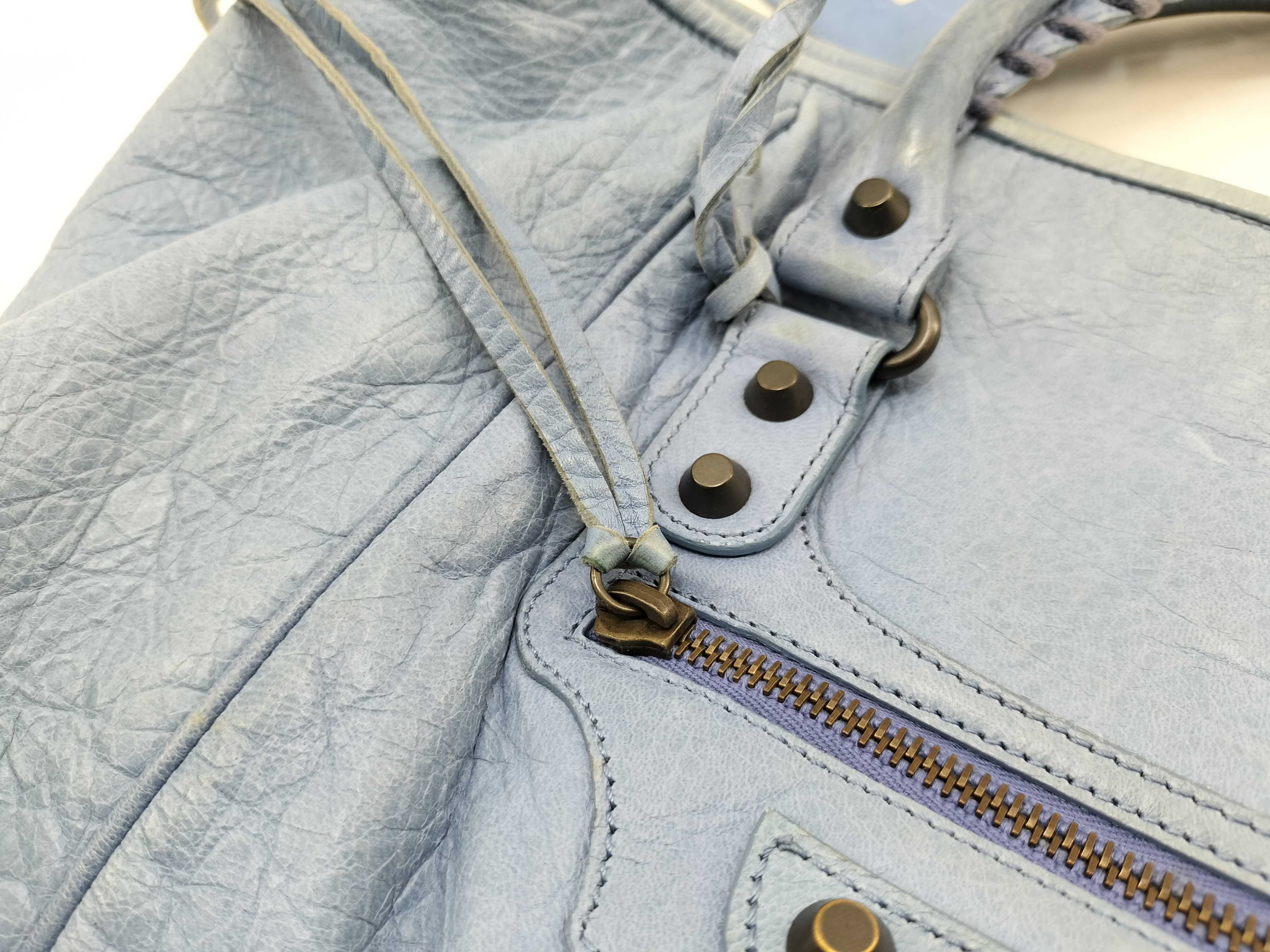 The City Balenciaga The City Handbag Blue Tote Bag — view 15