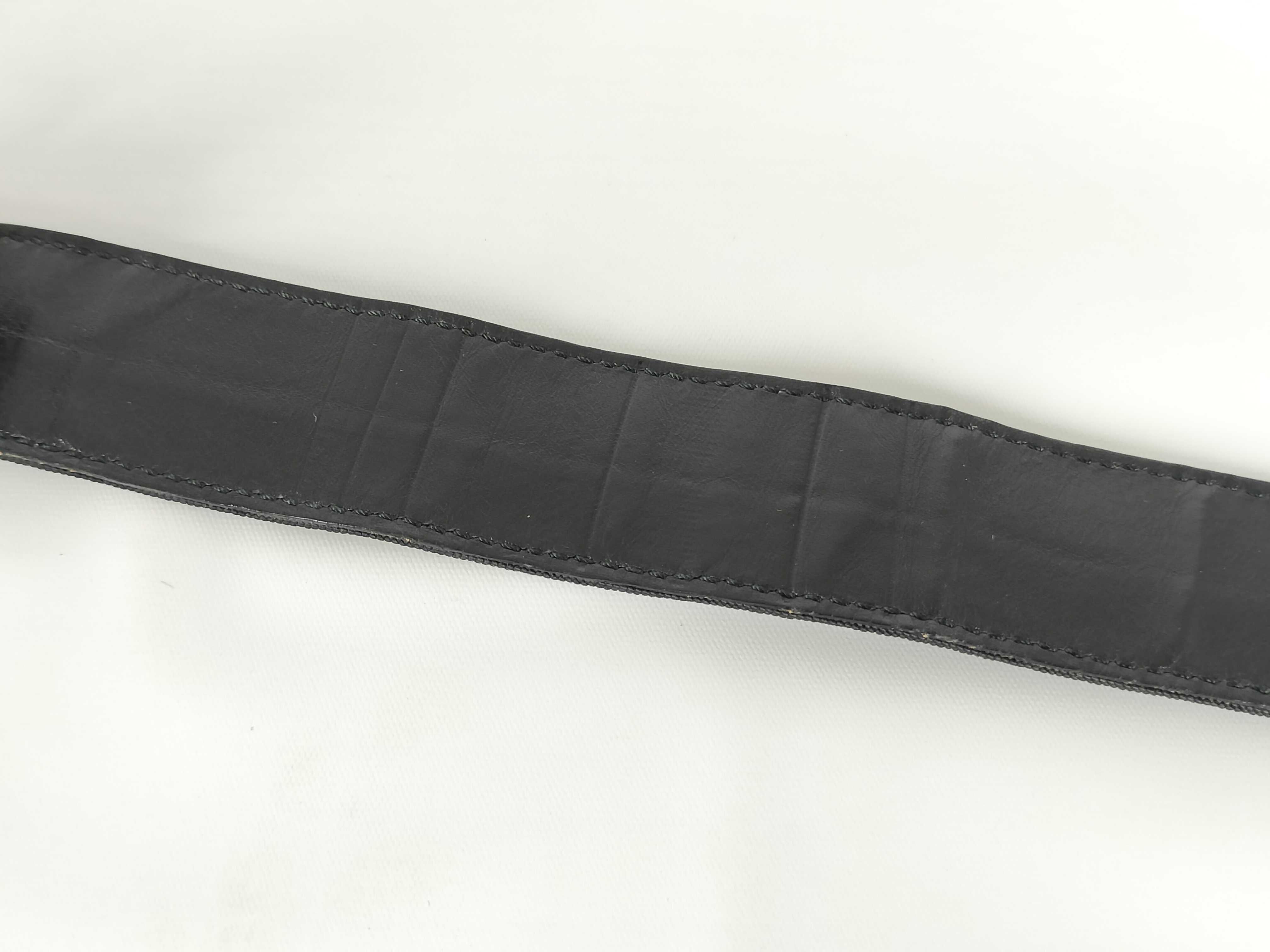 logo buckle leather x nylon belt — view 11