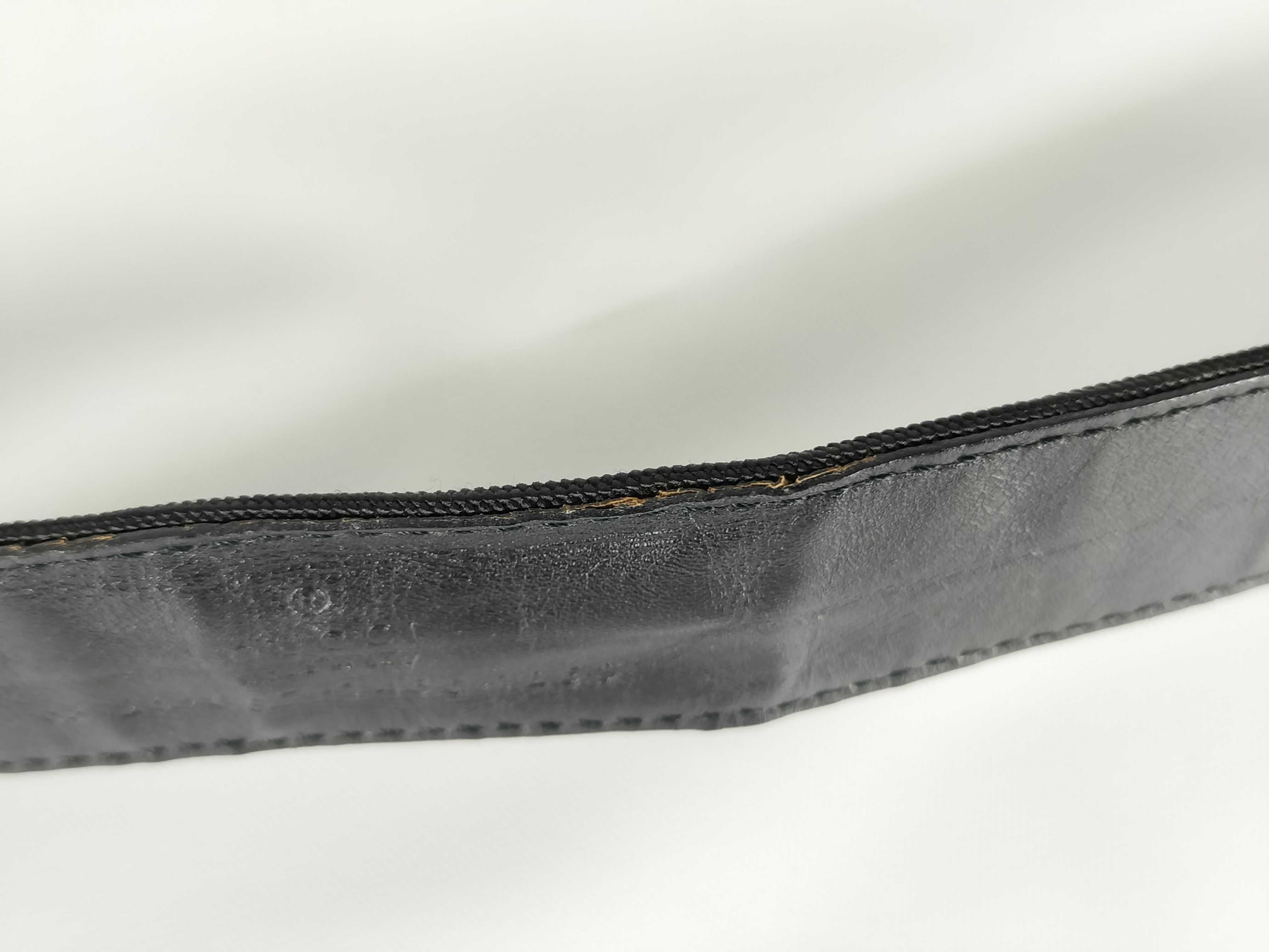 logo buckle leather x nylon belt — view 12