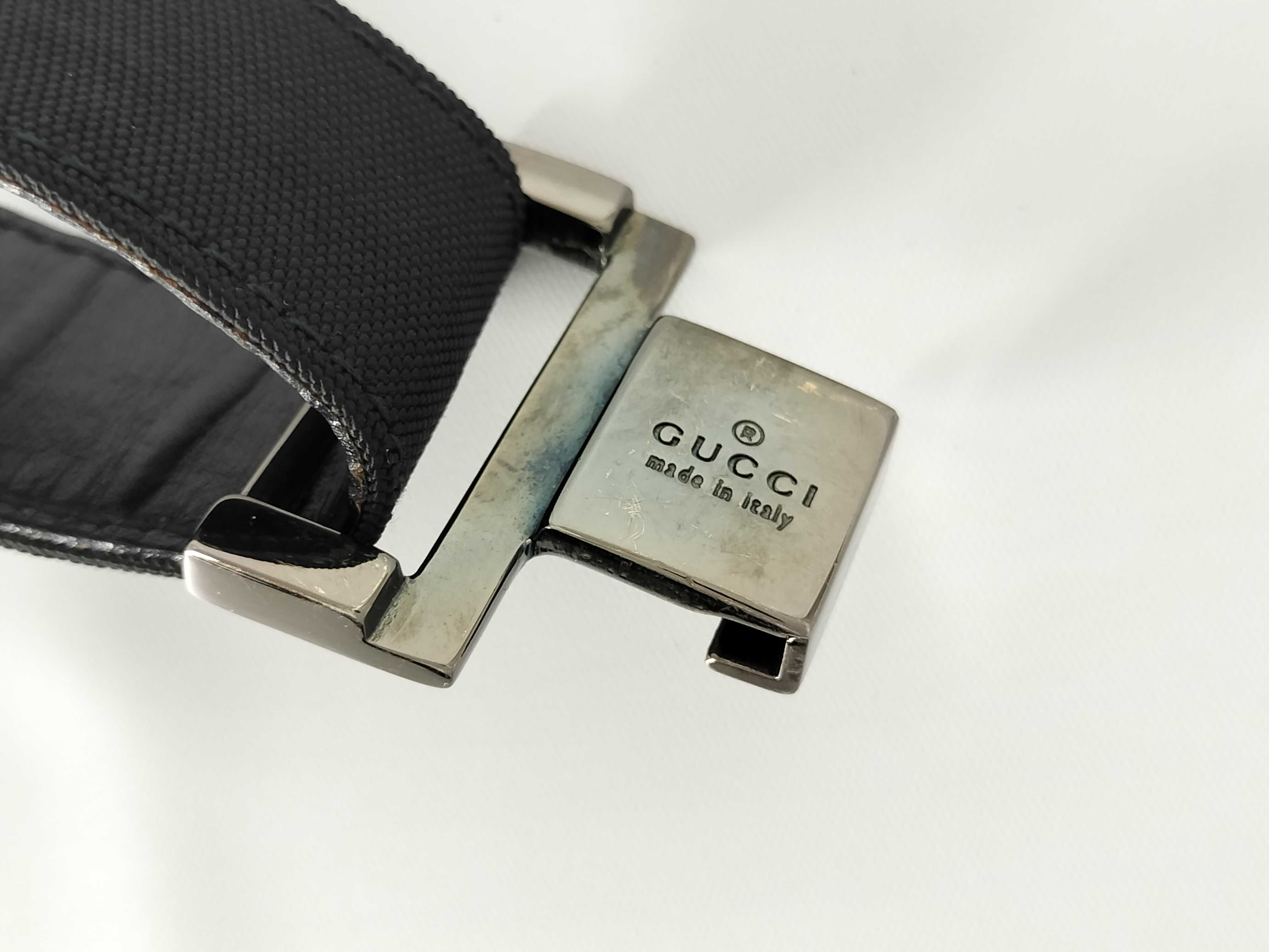 logo buckle leather x nylon belt — view 13