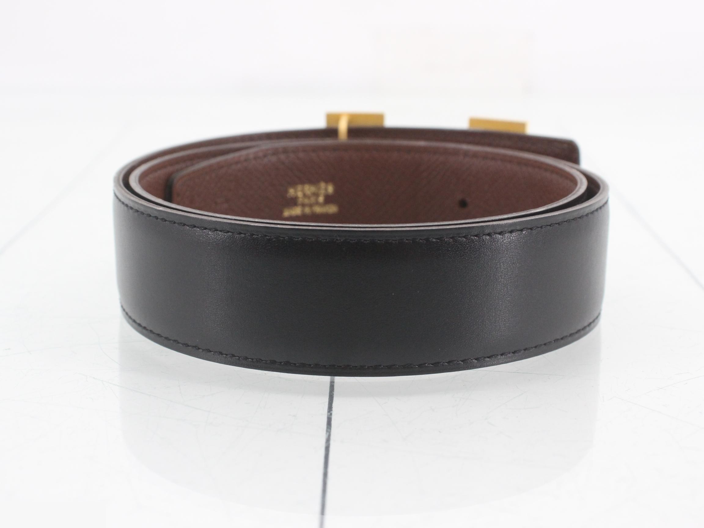 Constance H-belt, A stamp, gold hardware/black, with box. — view 2