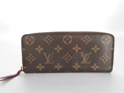 Monogram Louis Vuitton Monogram Portefeuille Clemence Fuchsia Gold Hardware CA0187 Wallet