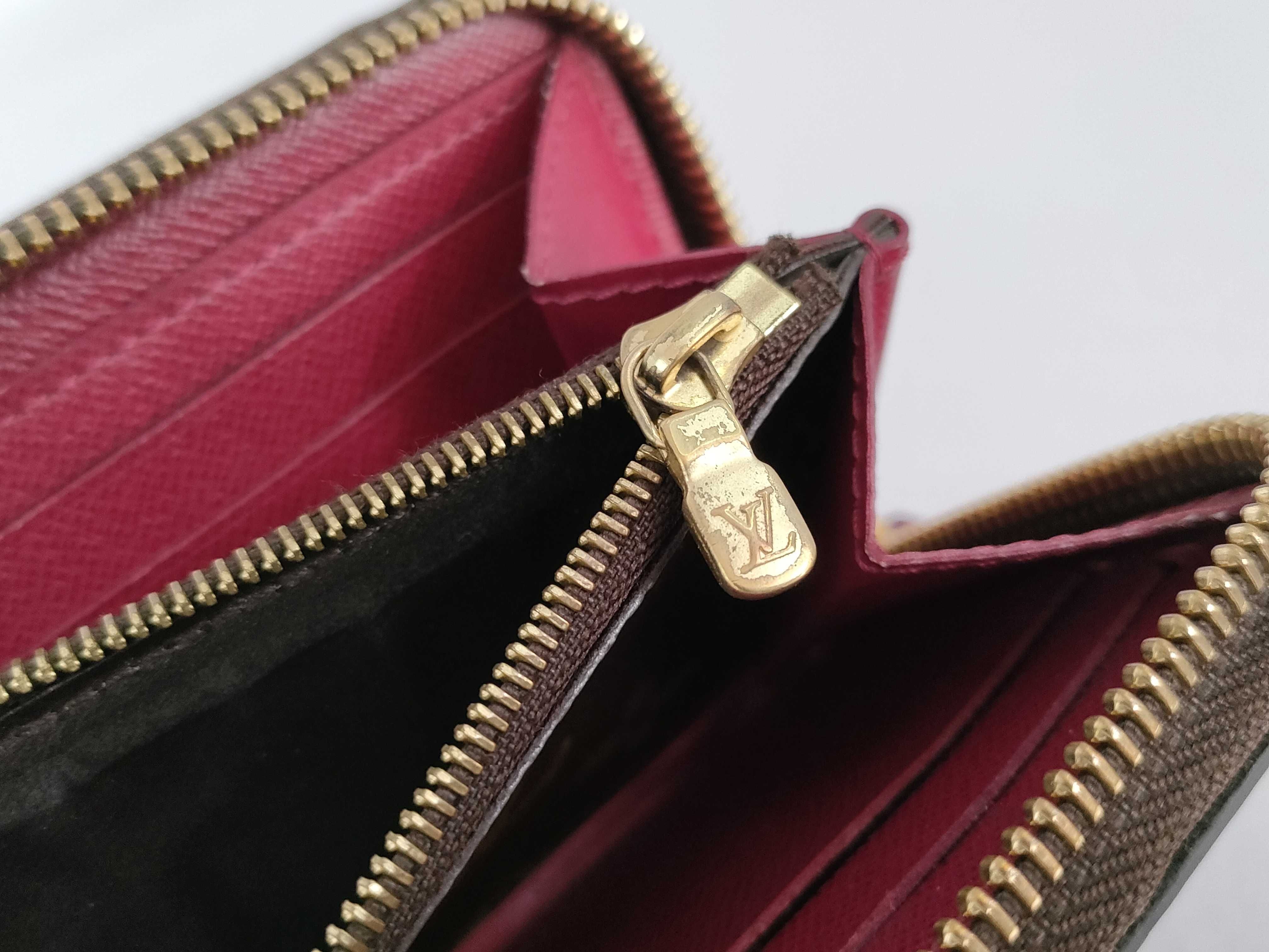 Monogram Louis Vuitton Monogram Portefeuille Clemence Fuchsia Gold Hardware CA0187 Wallet — view 11