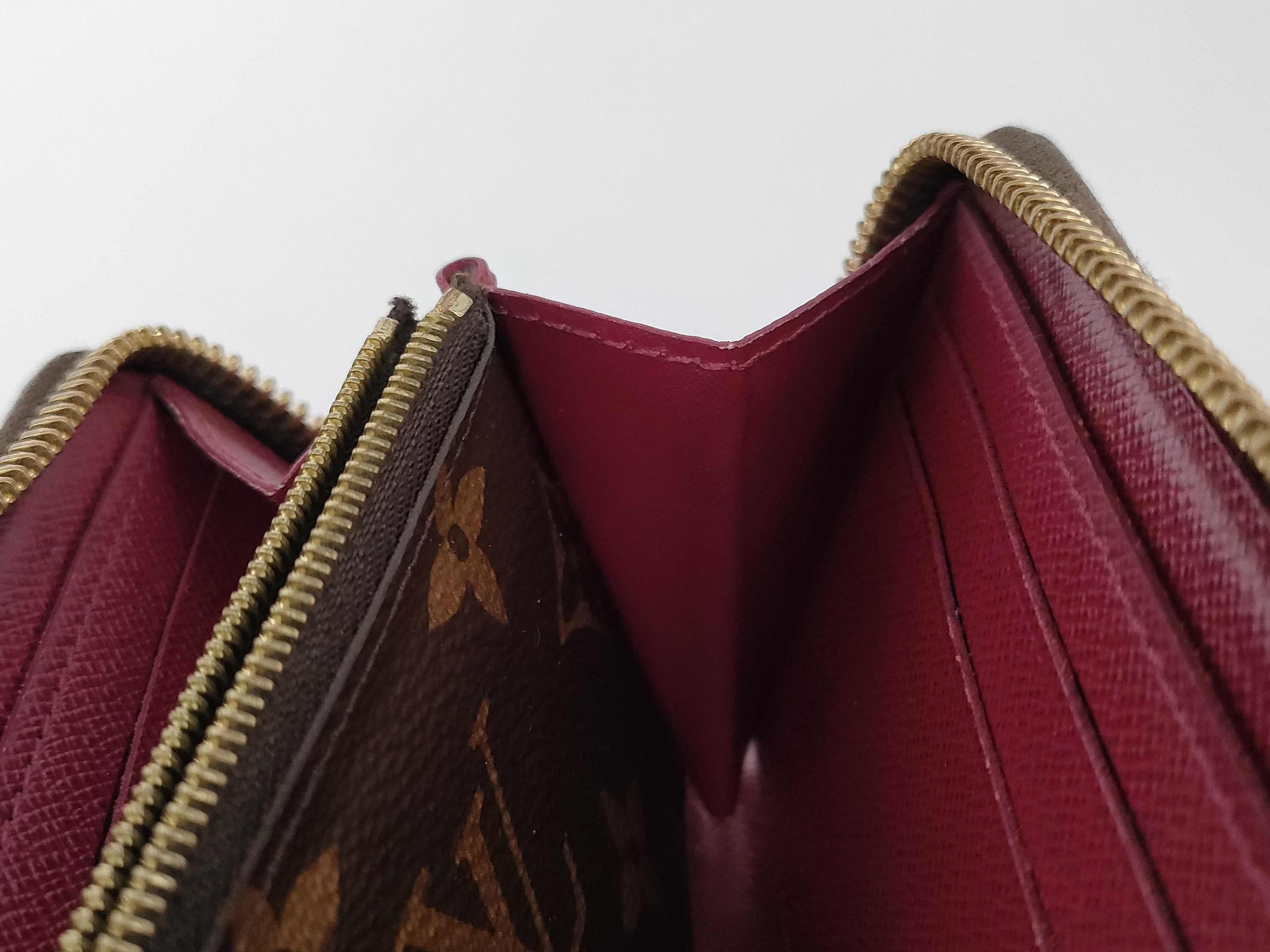 Monogram Louis Vuitton Monogram Portefeuille Clemence Fuchsia Gold Hardware CA0187 Wallet — view 12