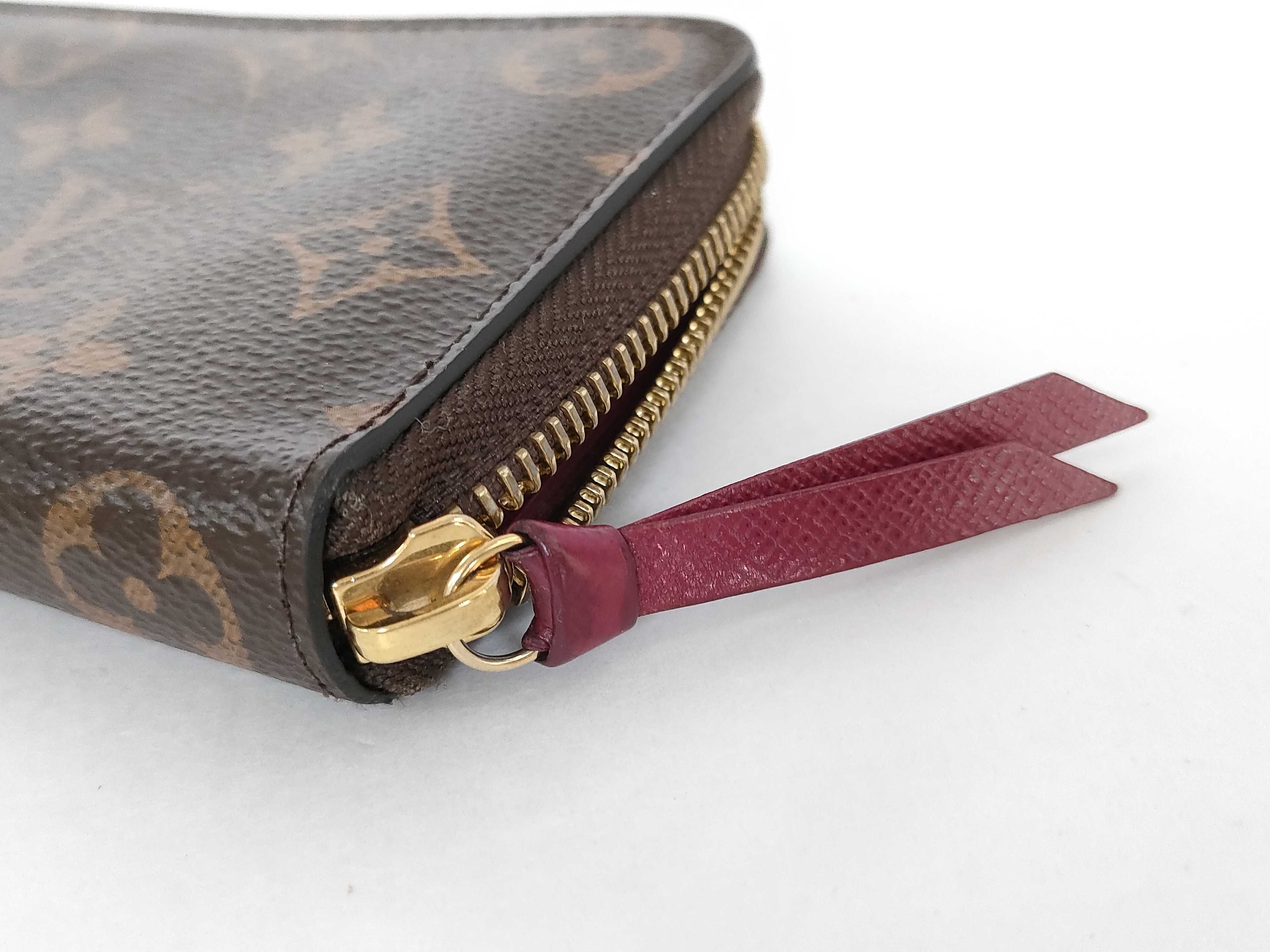 Monogram Louis Vuitton Monogram Portefeuille Clemence Fuchsia Gold Hardware CA0187 Wallet — view 14