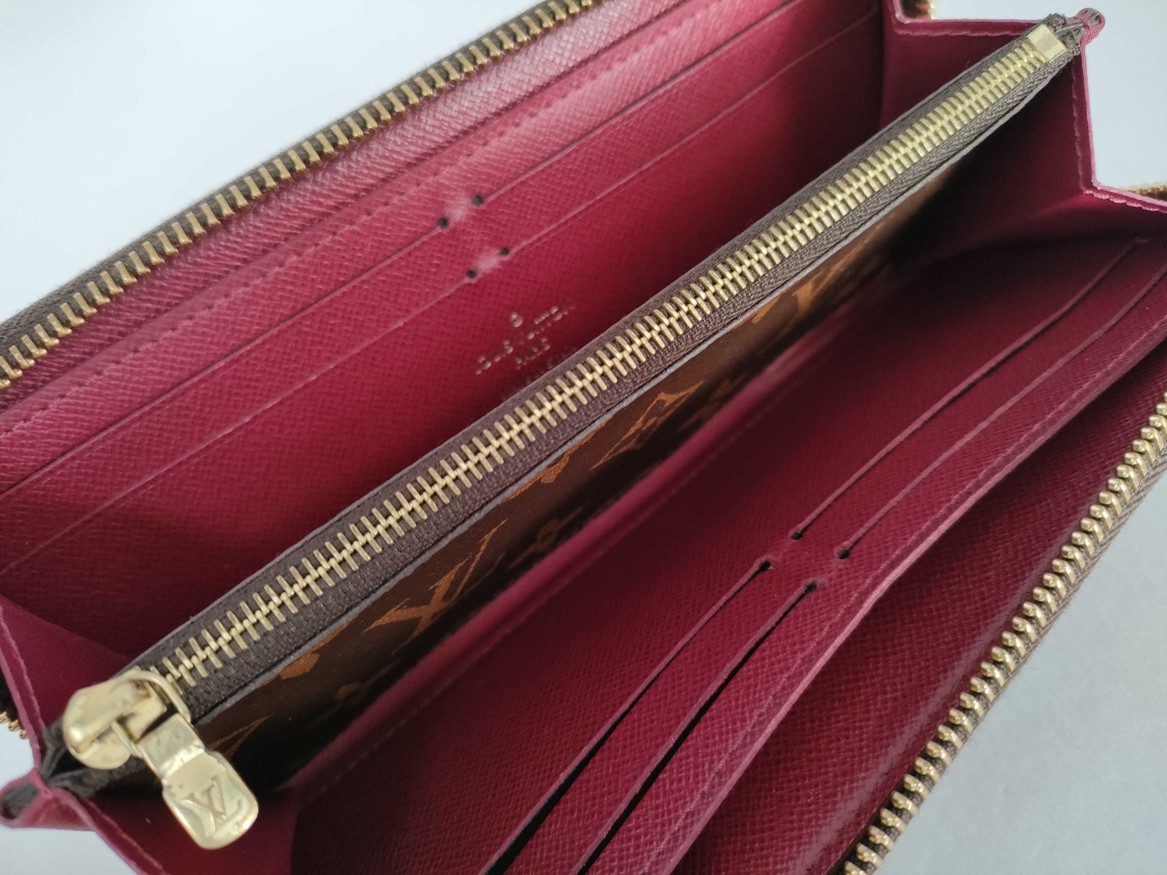 Monogram Louis Vuitton Monogram Portefeuille Clemence Fuchsia Gold Hardware CA0187 Wallet — view 8
