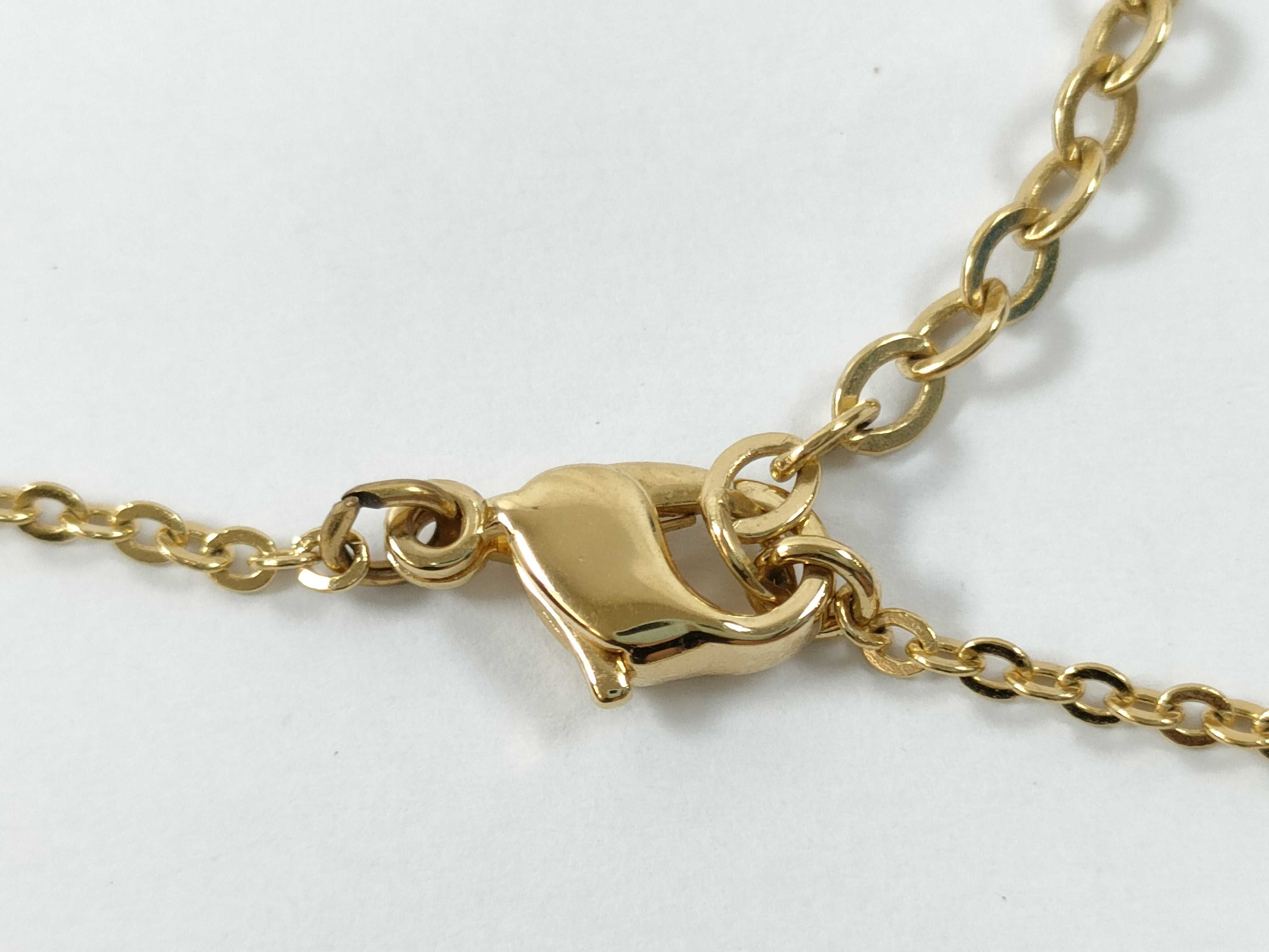 Heart Logo Rhinestone Gold Necklace — view 6