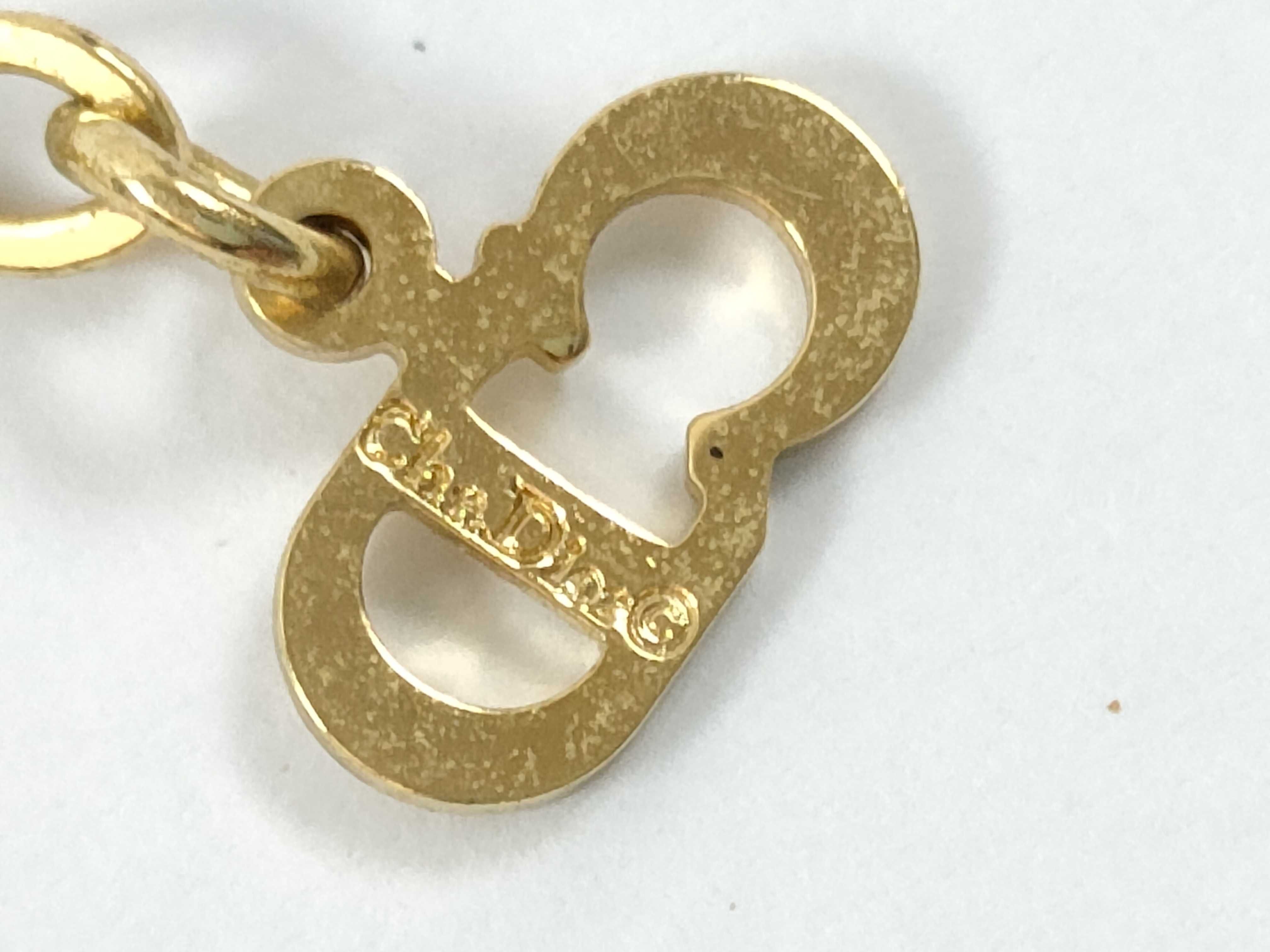Heart Logo Rhinestone Gold Necklace — view 7