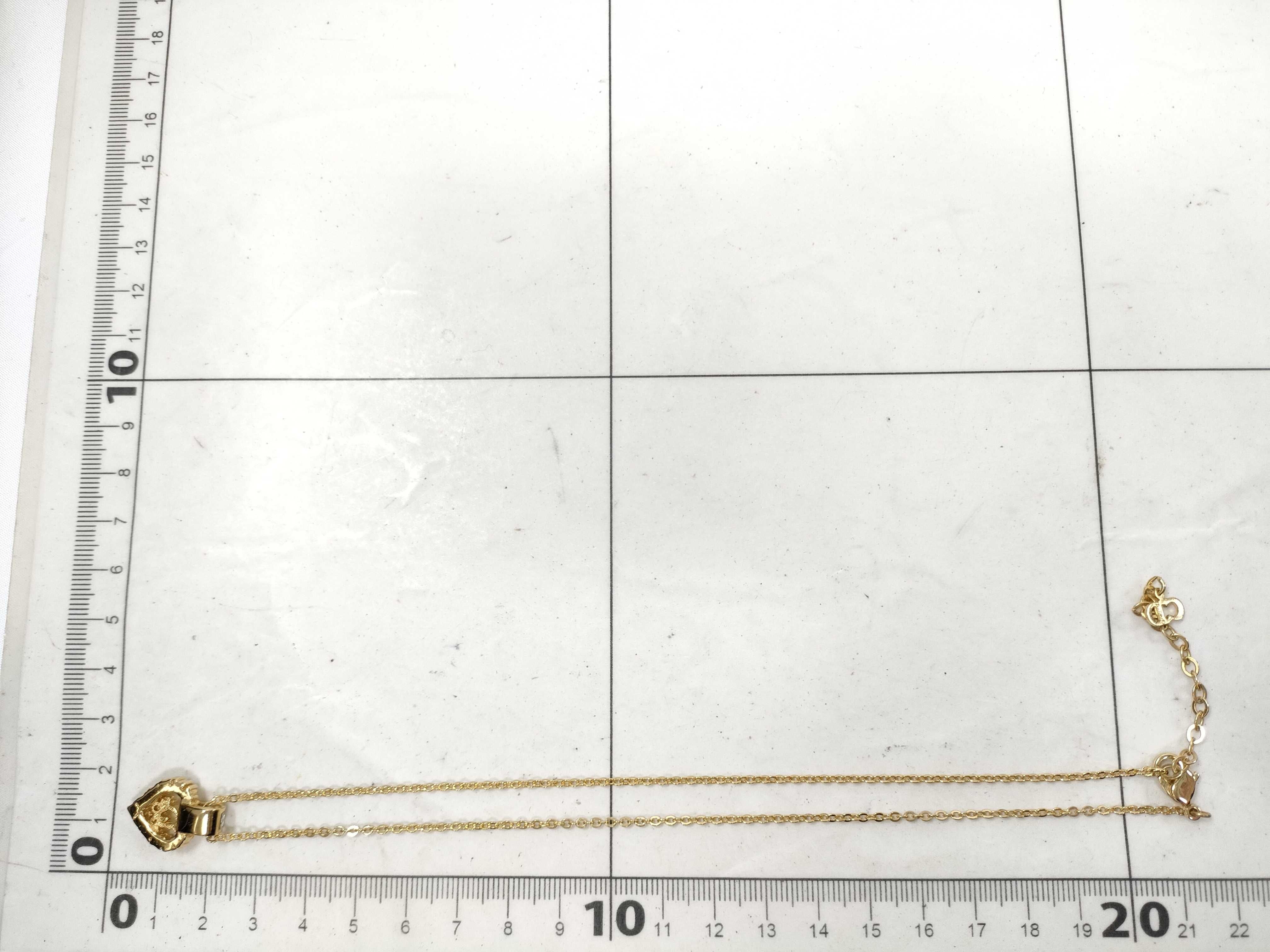 Heart Logo Rhinestone Gold Necklace — view 8