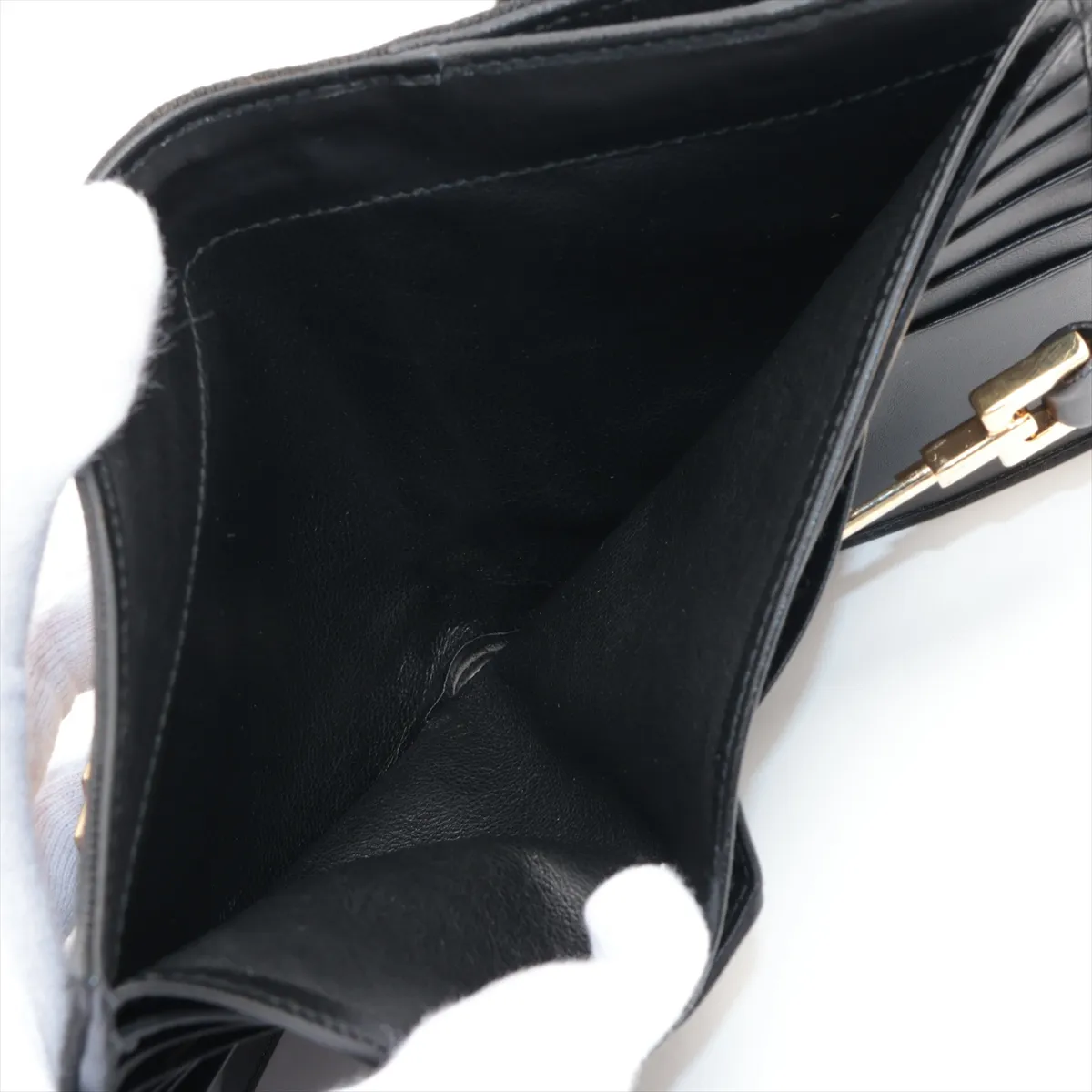 Jackie Canvas x Leather Compact Wallet Black 035.2888.2131 — view 4