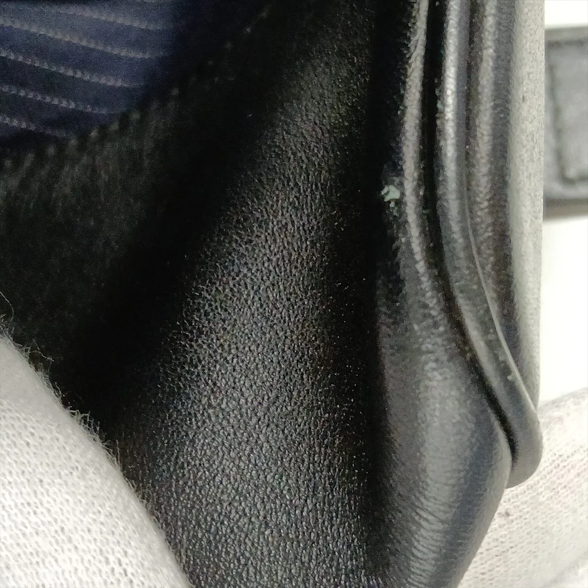 Nylon x Leather Backpack/Rucksack, Navy — view 12