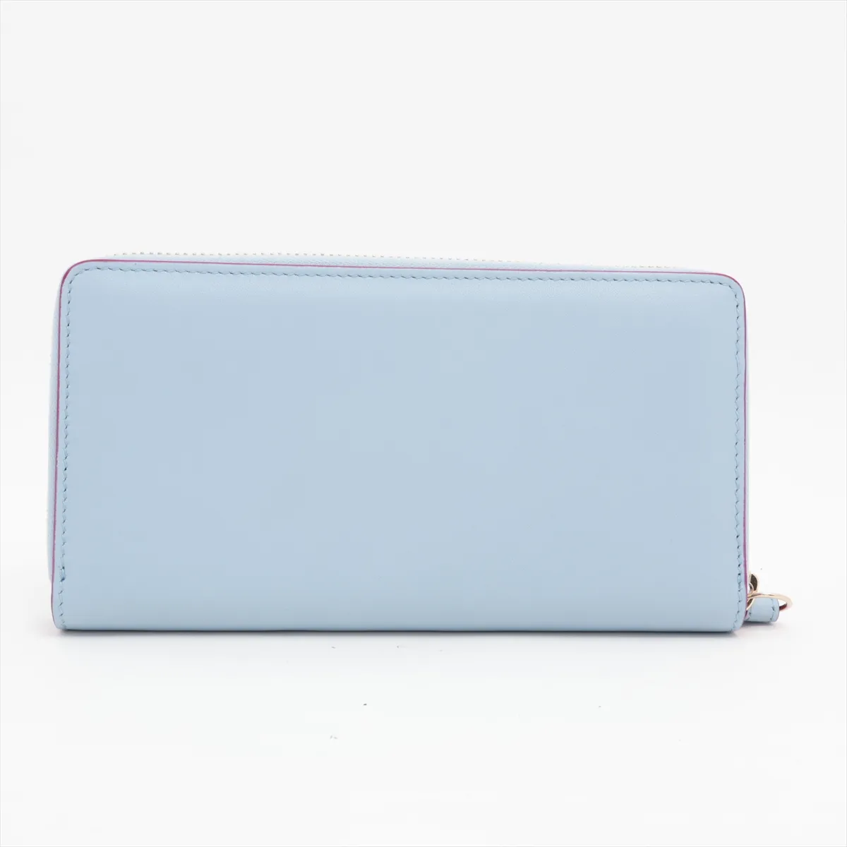 x Yuko Higuchi 847918 Leather Round Zip Wallet, Blue — view 2