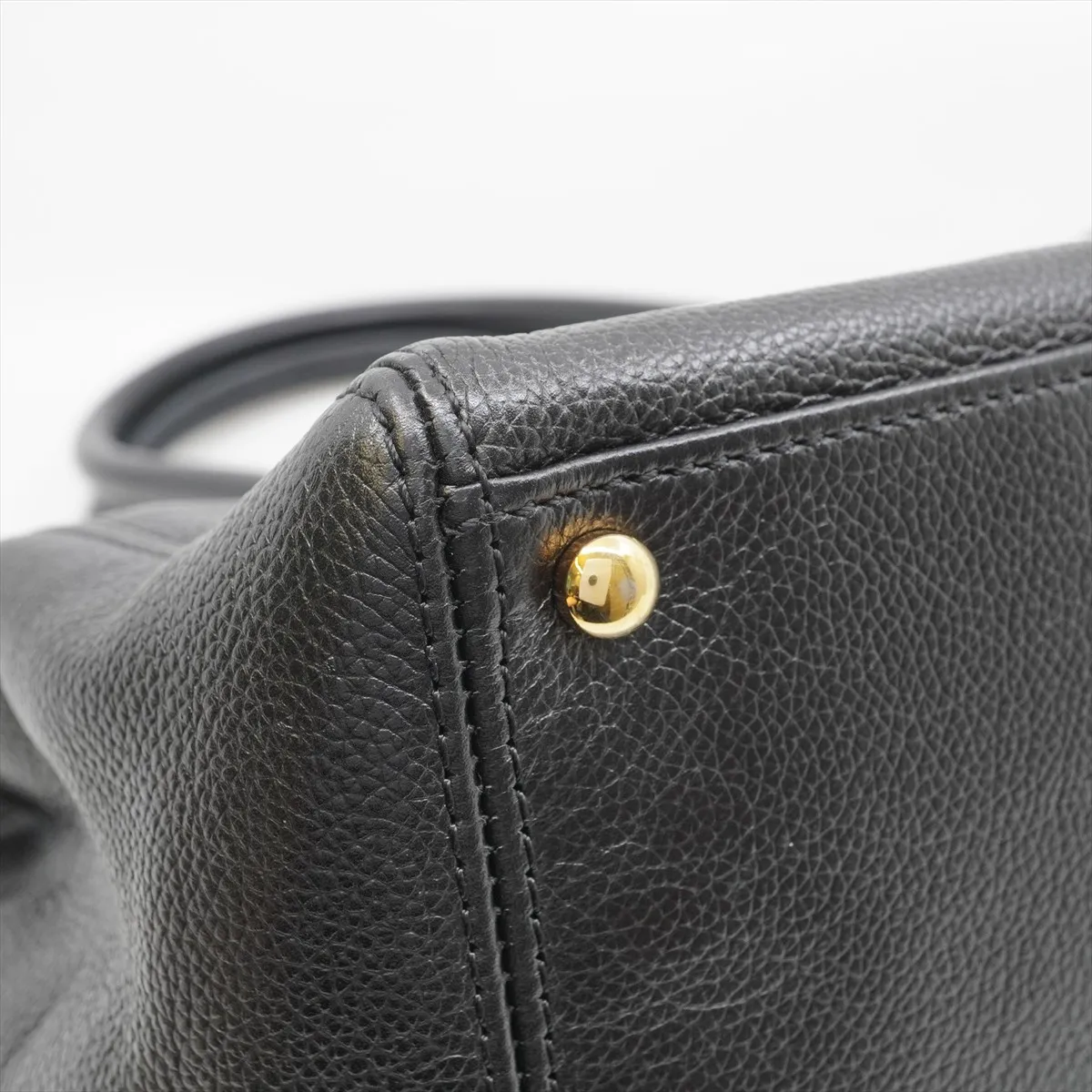 Executive Leather 2-Way Tote Bag, Black with Gold Hardware, 10763133 — view 15