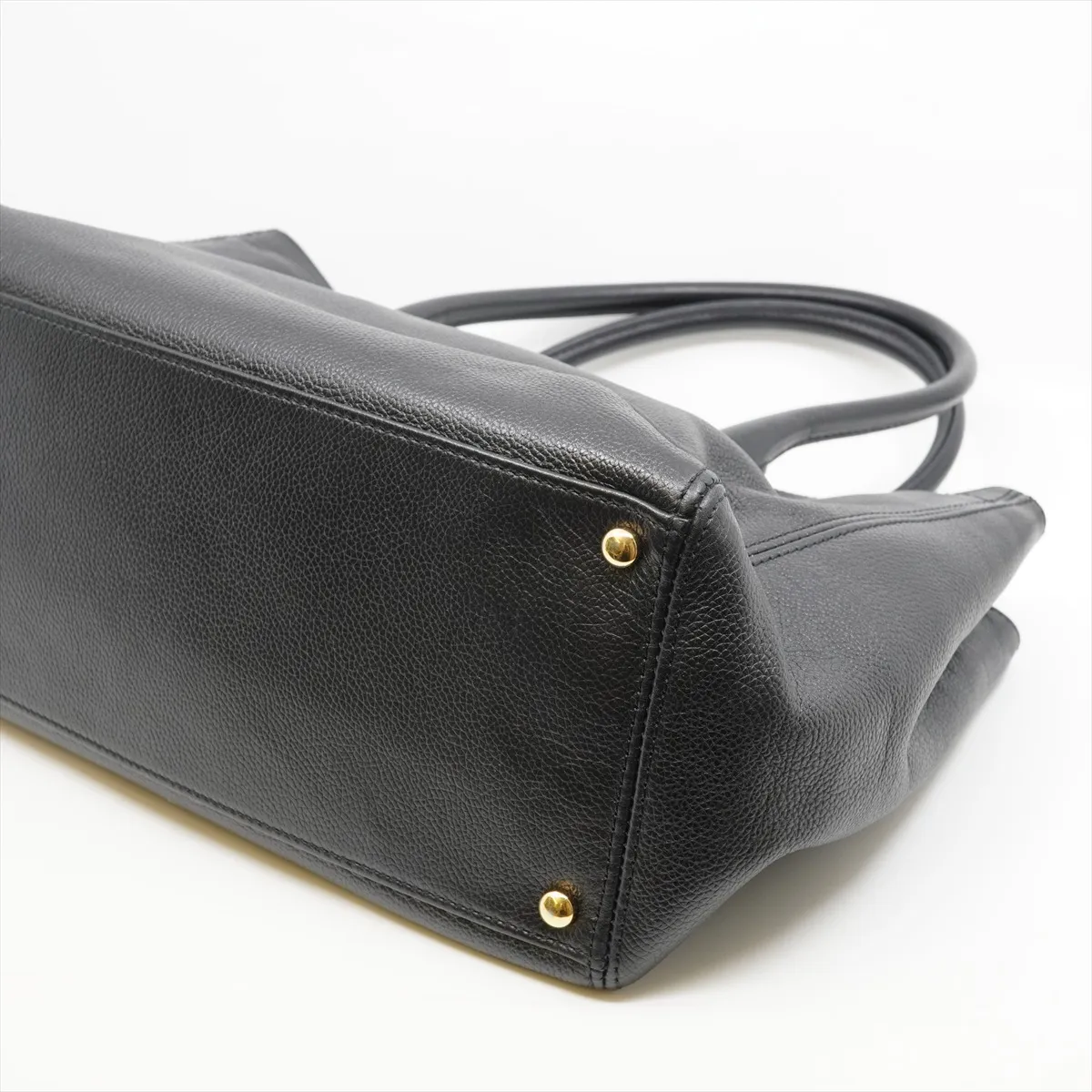 Executive Leather 2-Way Tote Bag, Black with Gold Hardware, 10763133 — view 3
