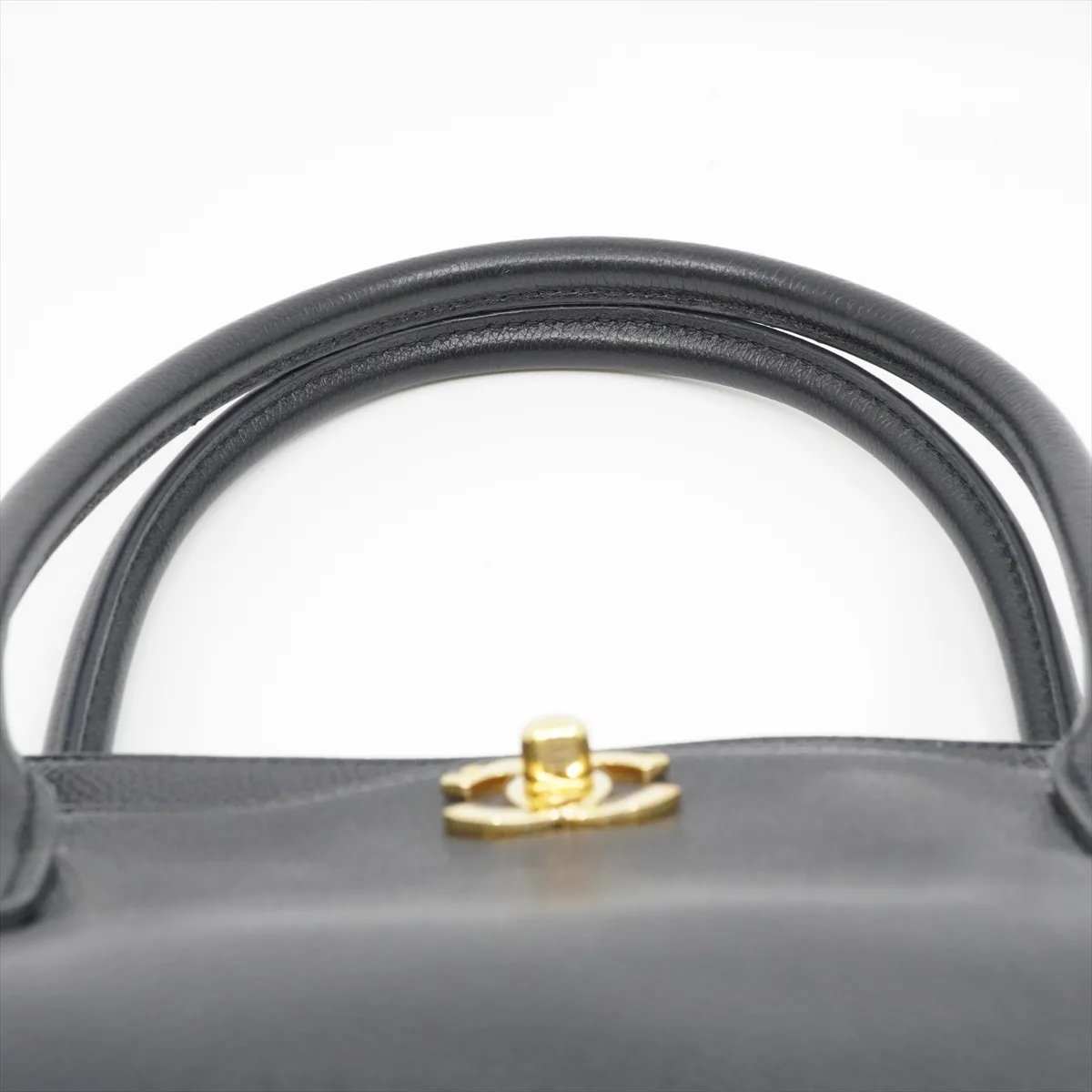 Executive Leather 2-Way Tote Bag, Black with Gold Hardware, 10763133 — view 6