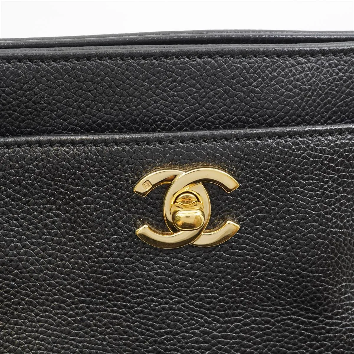 Executive Leather 2-Way Tote Bag, Black with Gold Hardware, 10763133 — view 8