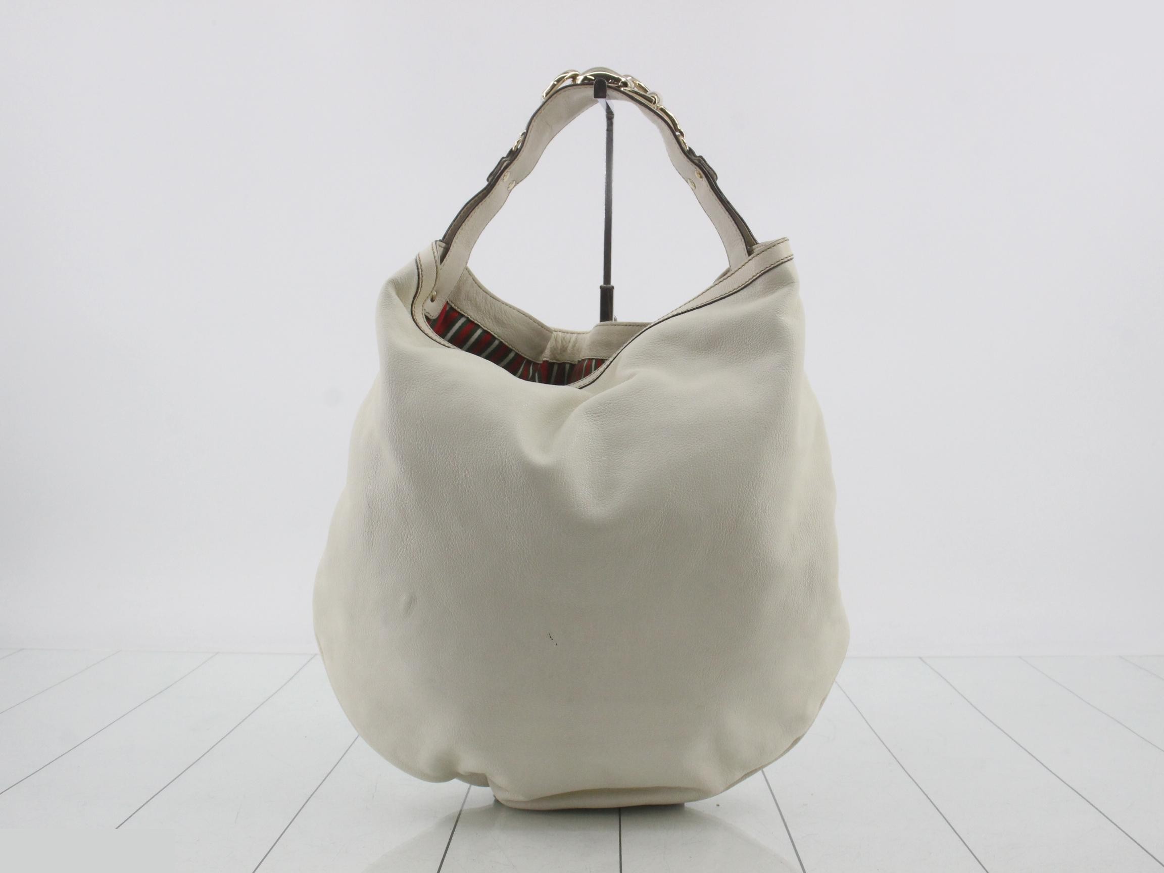 Leather one-shoulder bag, with dust bag, white — view 2