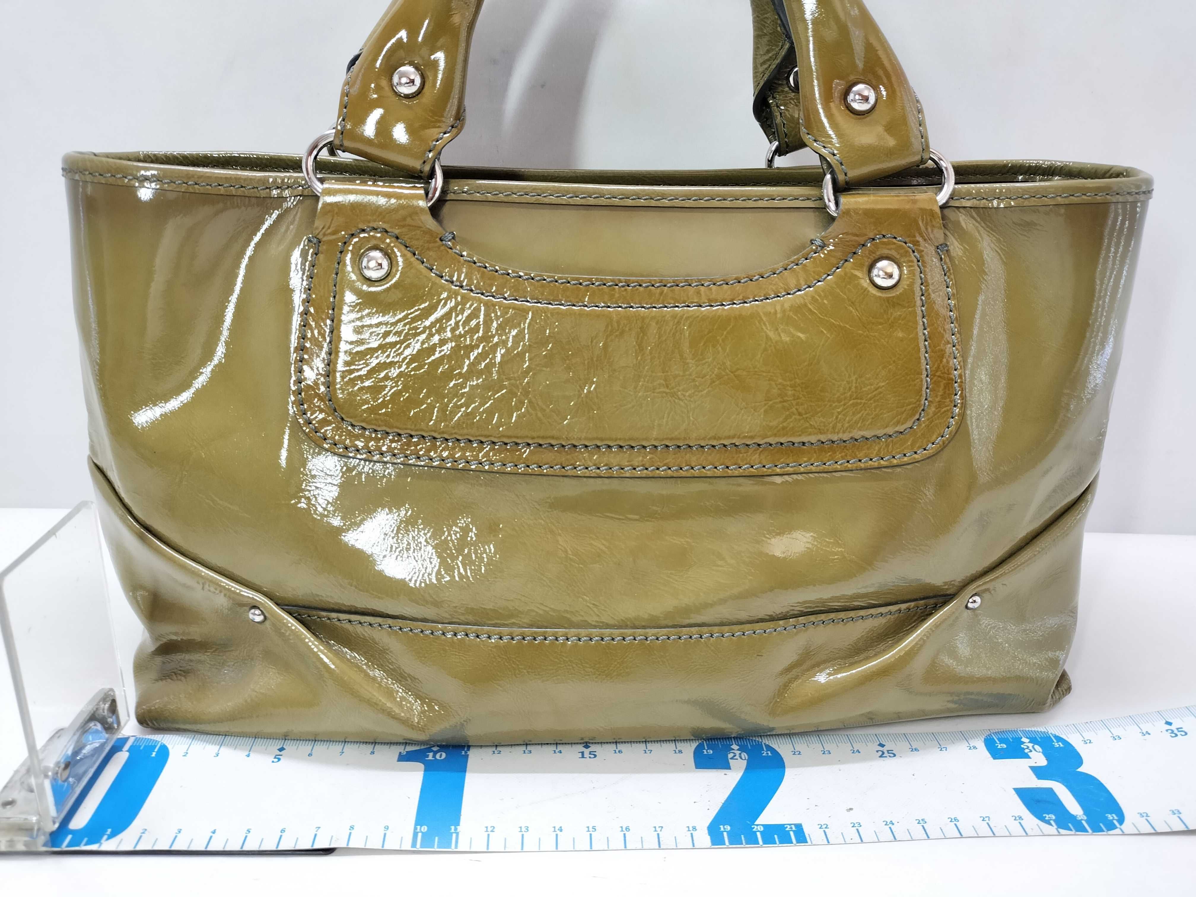 Patent Boogie Bag Khaki Handbag — view 2