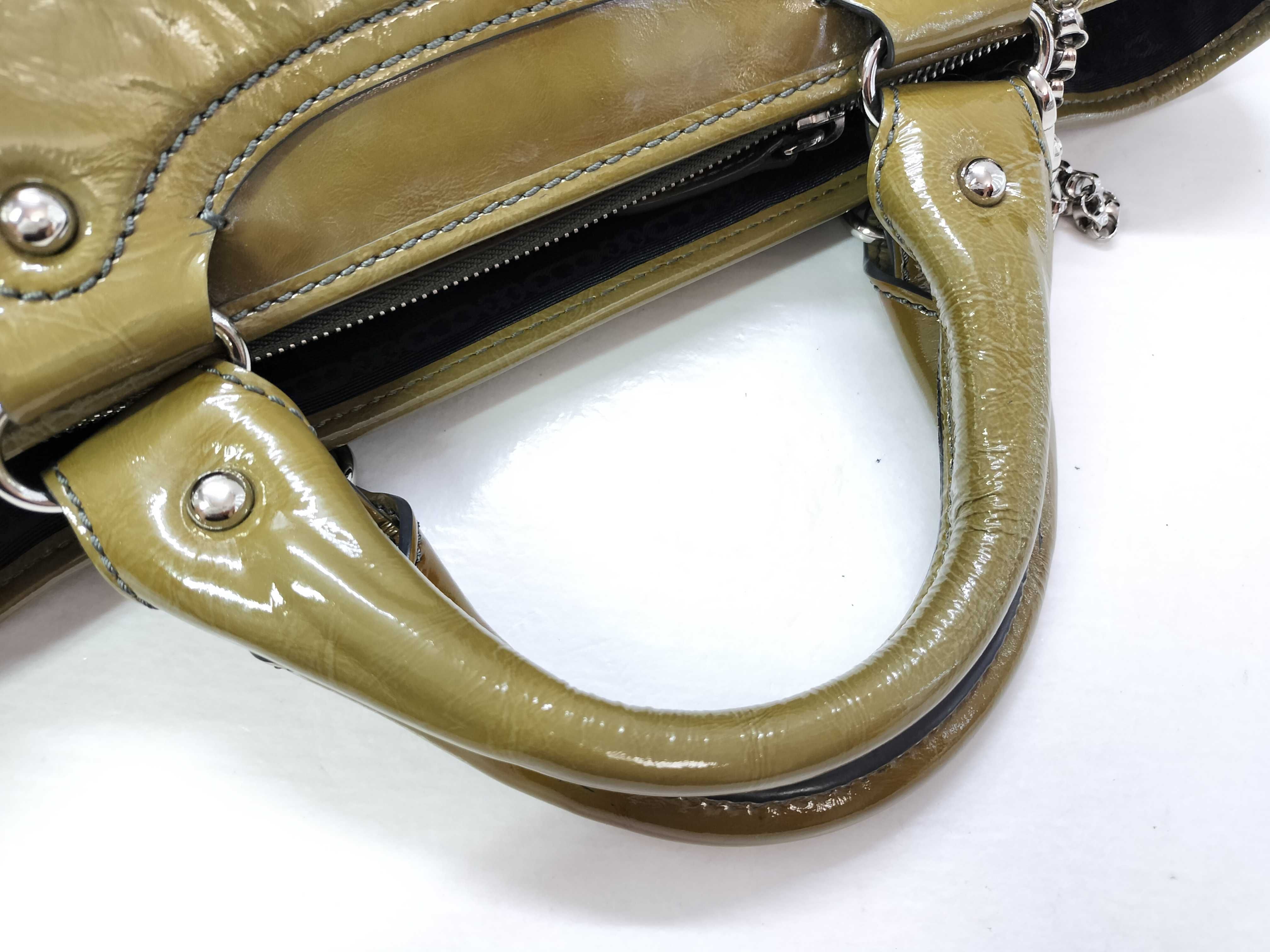 Patent Boogie Bag Khaki Handbag — view 3