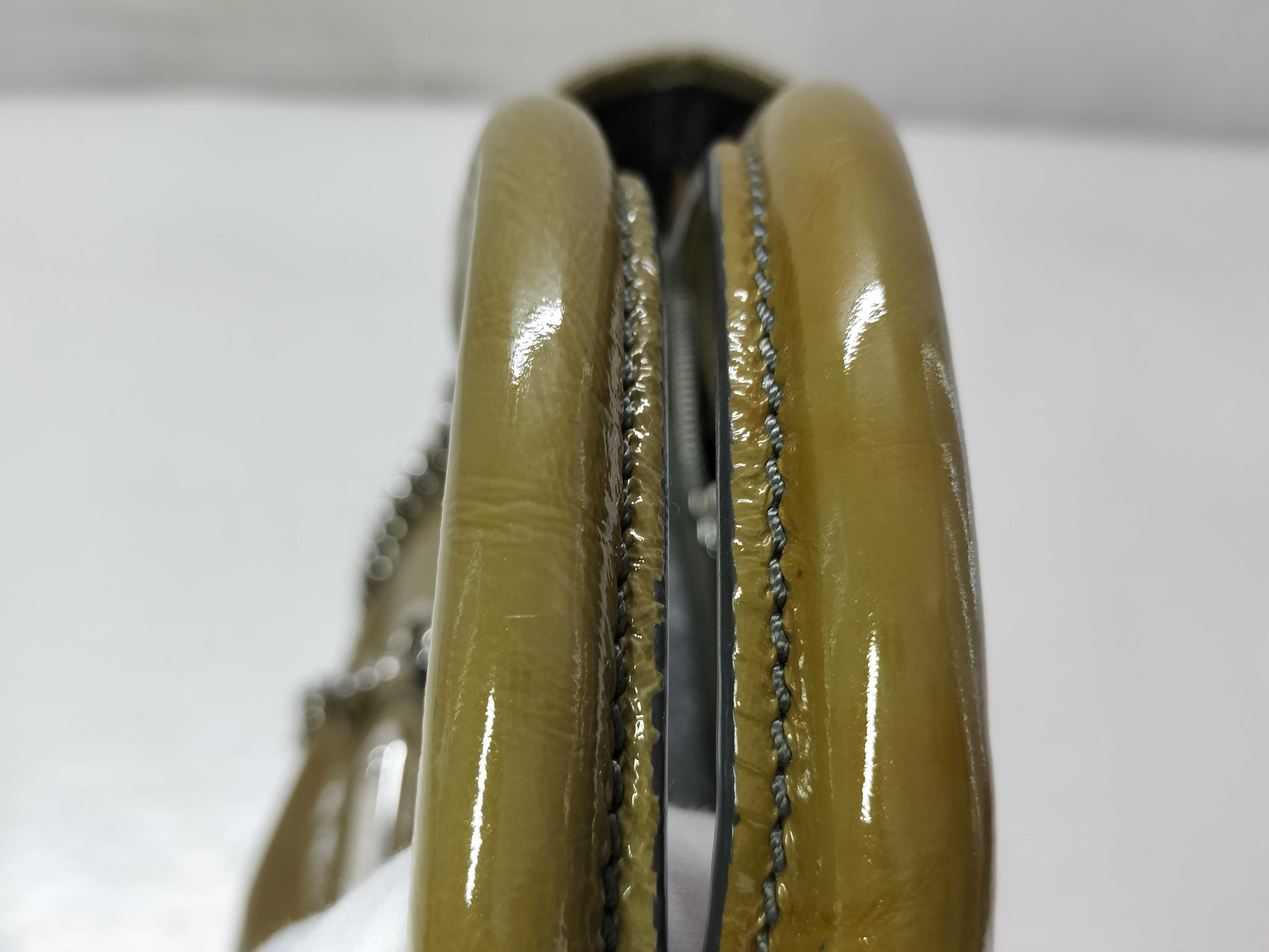 Patent Boogie Bag Khaki Handbag — view 4