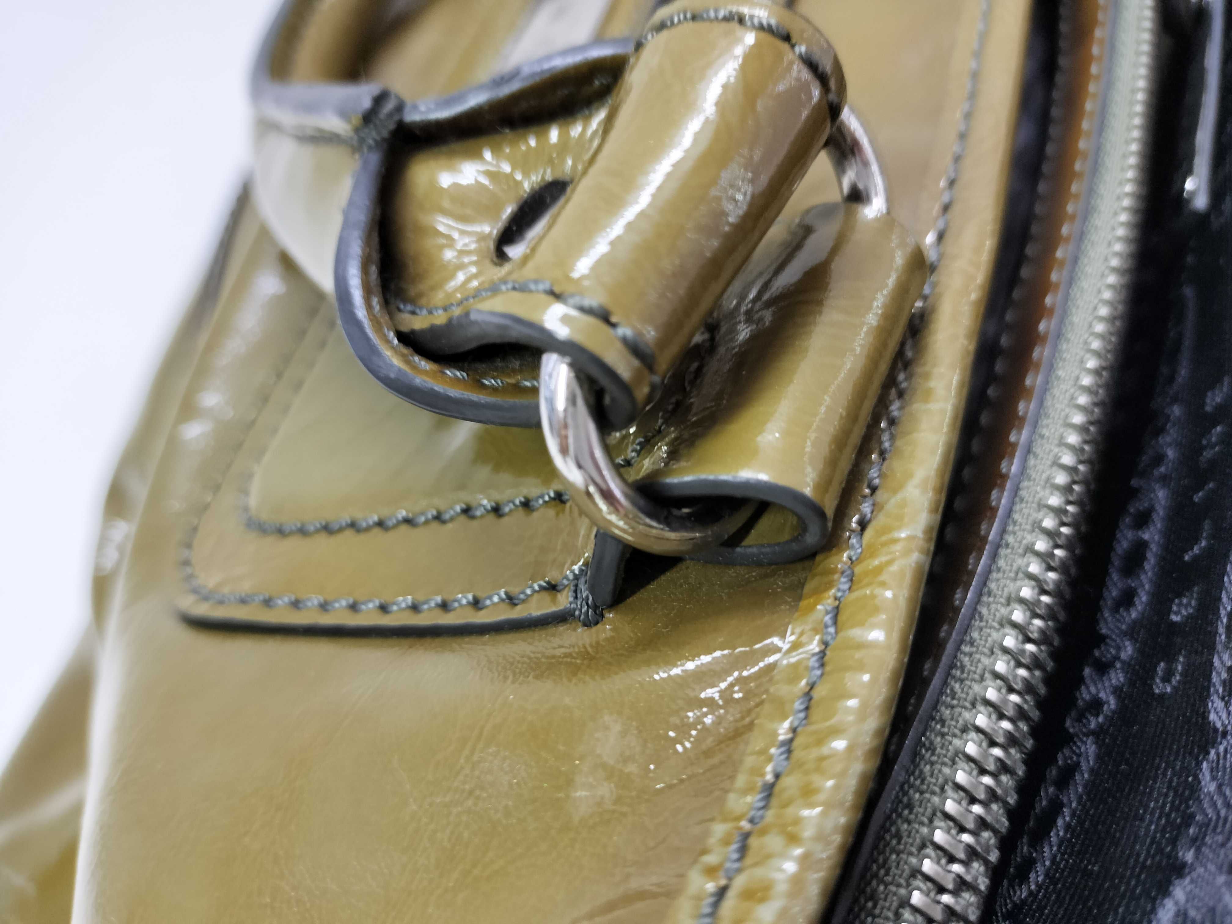 Patent Boogie Bag Khaki Handbag — view 5