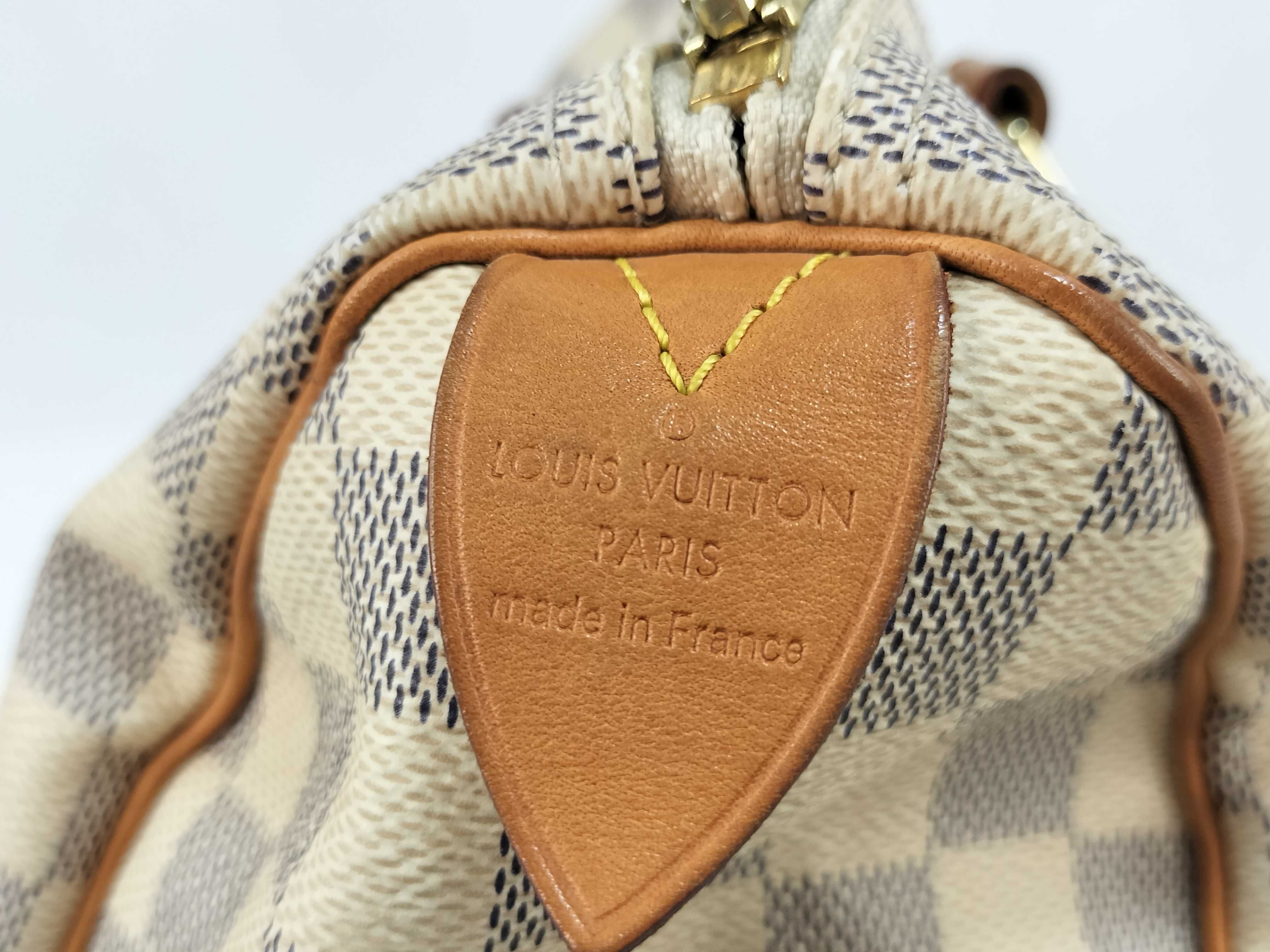 Damier Azure ID- Damier Azure Speedy 25 N41534 MB1177 Canvas White Handbag — view 12