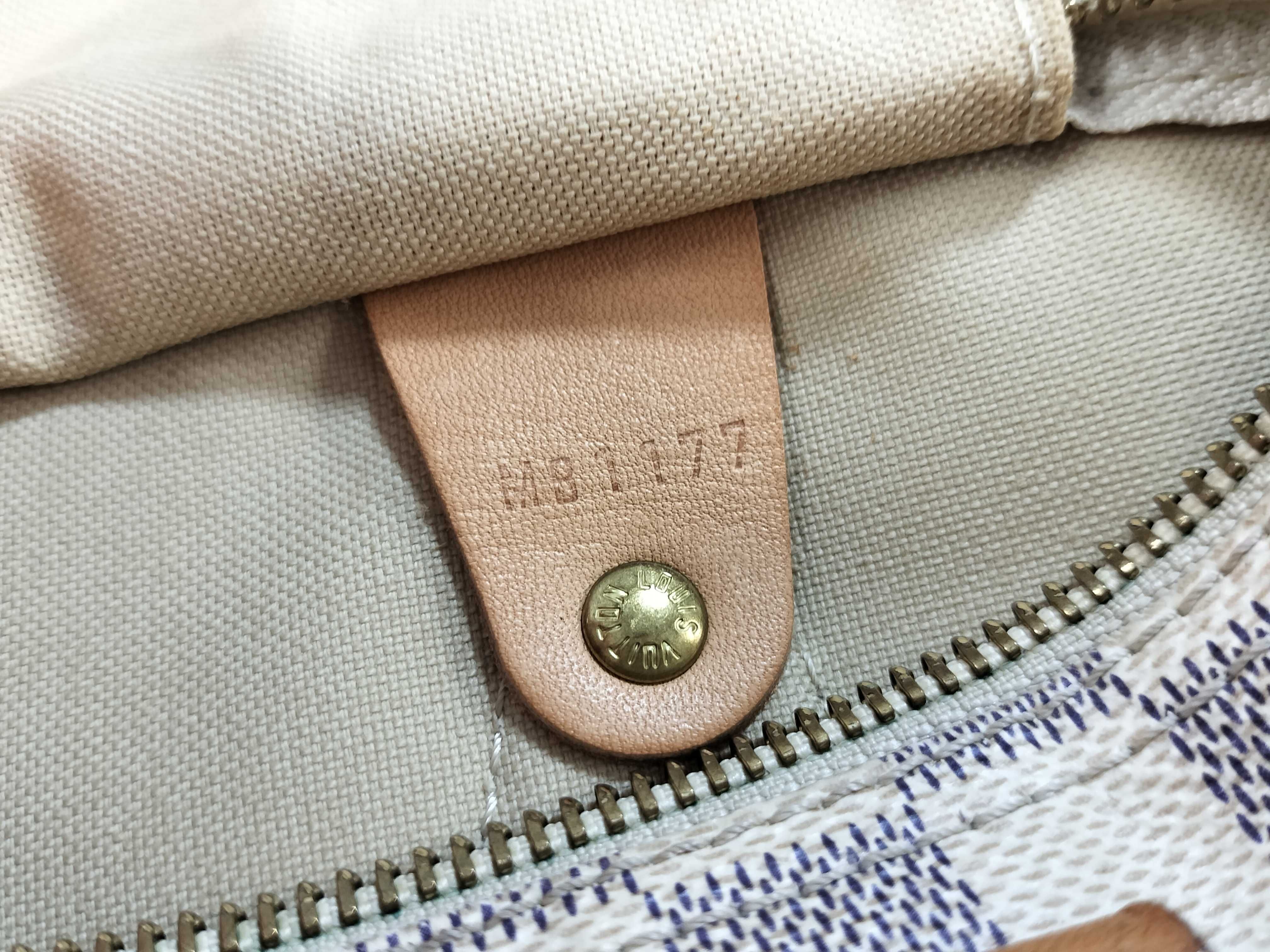 Damier Azure ID- Damier Azure Speedy 25 N41534 MB1177 Canvas White Handbag — view 13