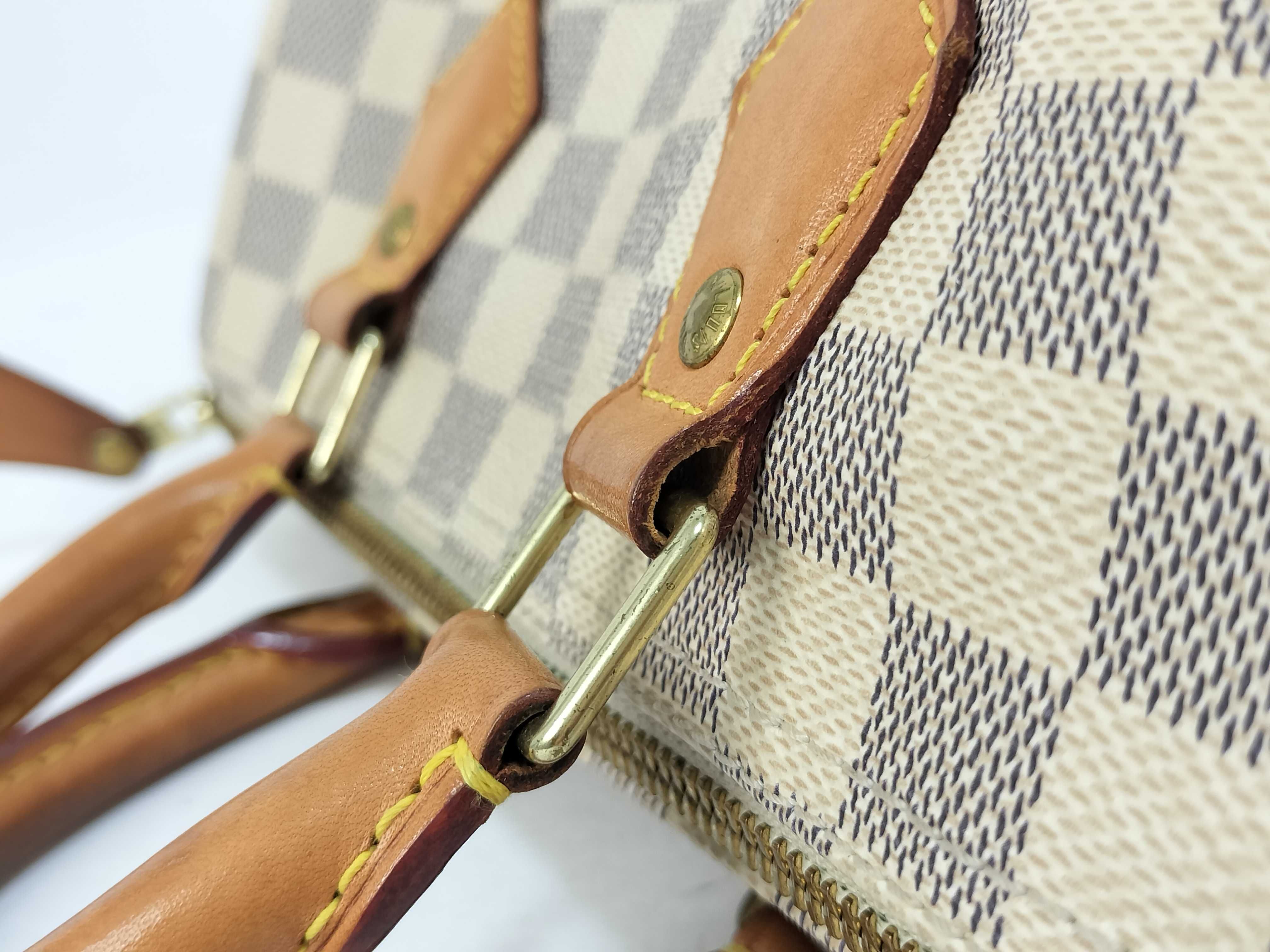 Damier Azure ID- Damier Azure Speedy 25 N41534 MB1177 Canvas White Handbag — view 5