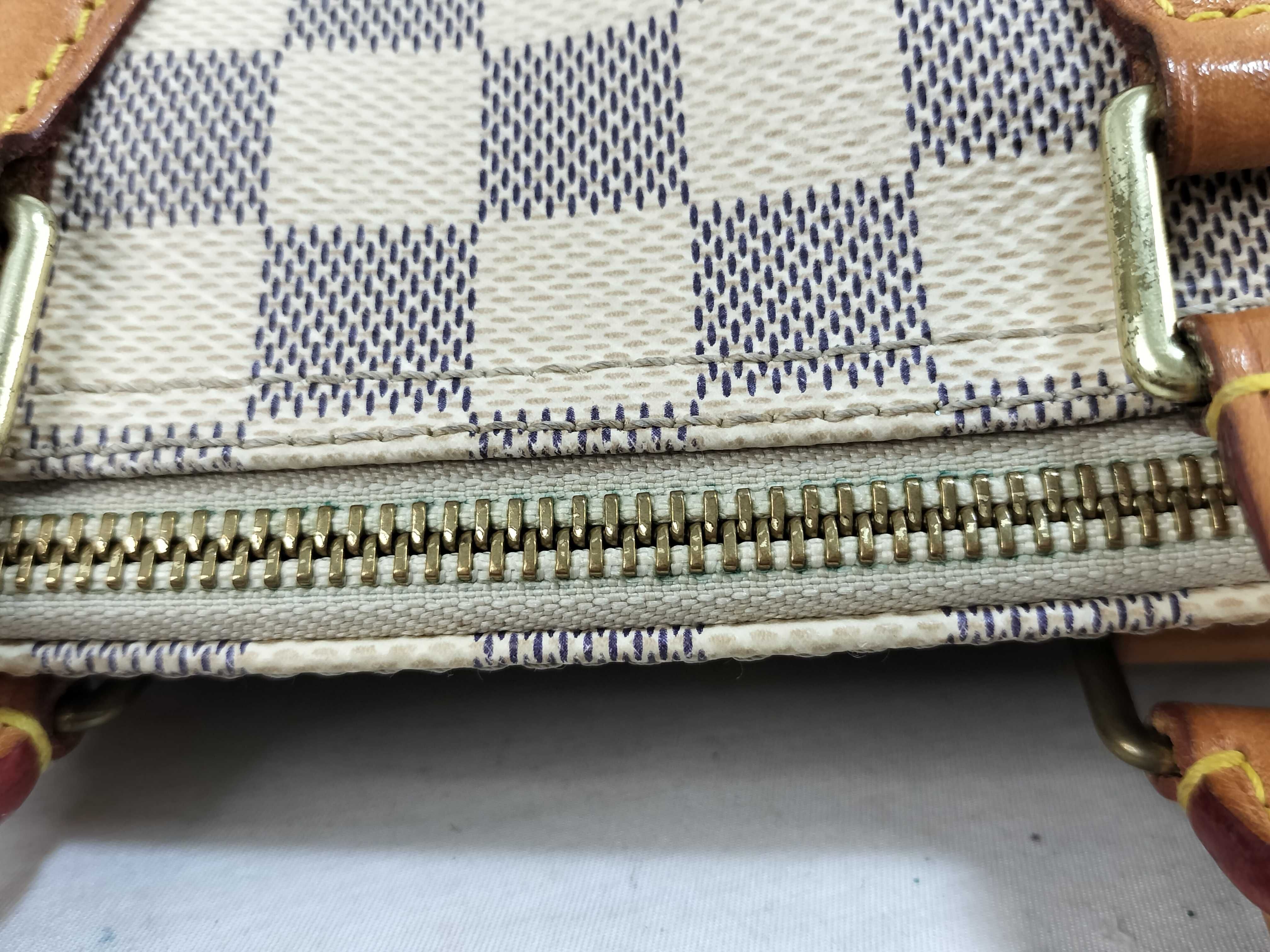Damier Azure ID- Damier Azure Speedy 25 N41534 MB1177 Canvas White Handbag — view 6