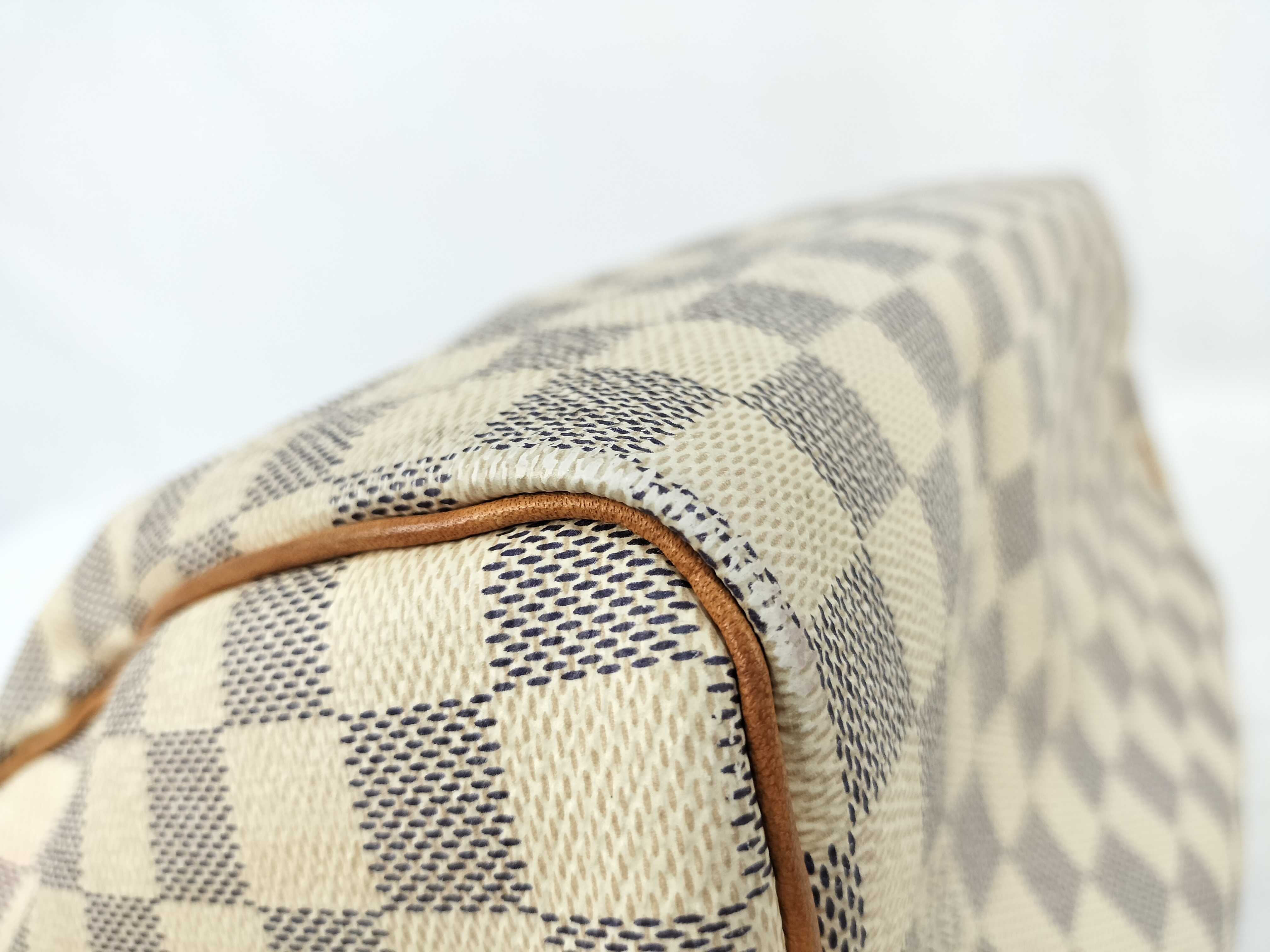 Damier Azure ID- Damier Azure Speedy 25 N41534 MB1177 Canvas White Handbag — view 7