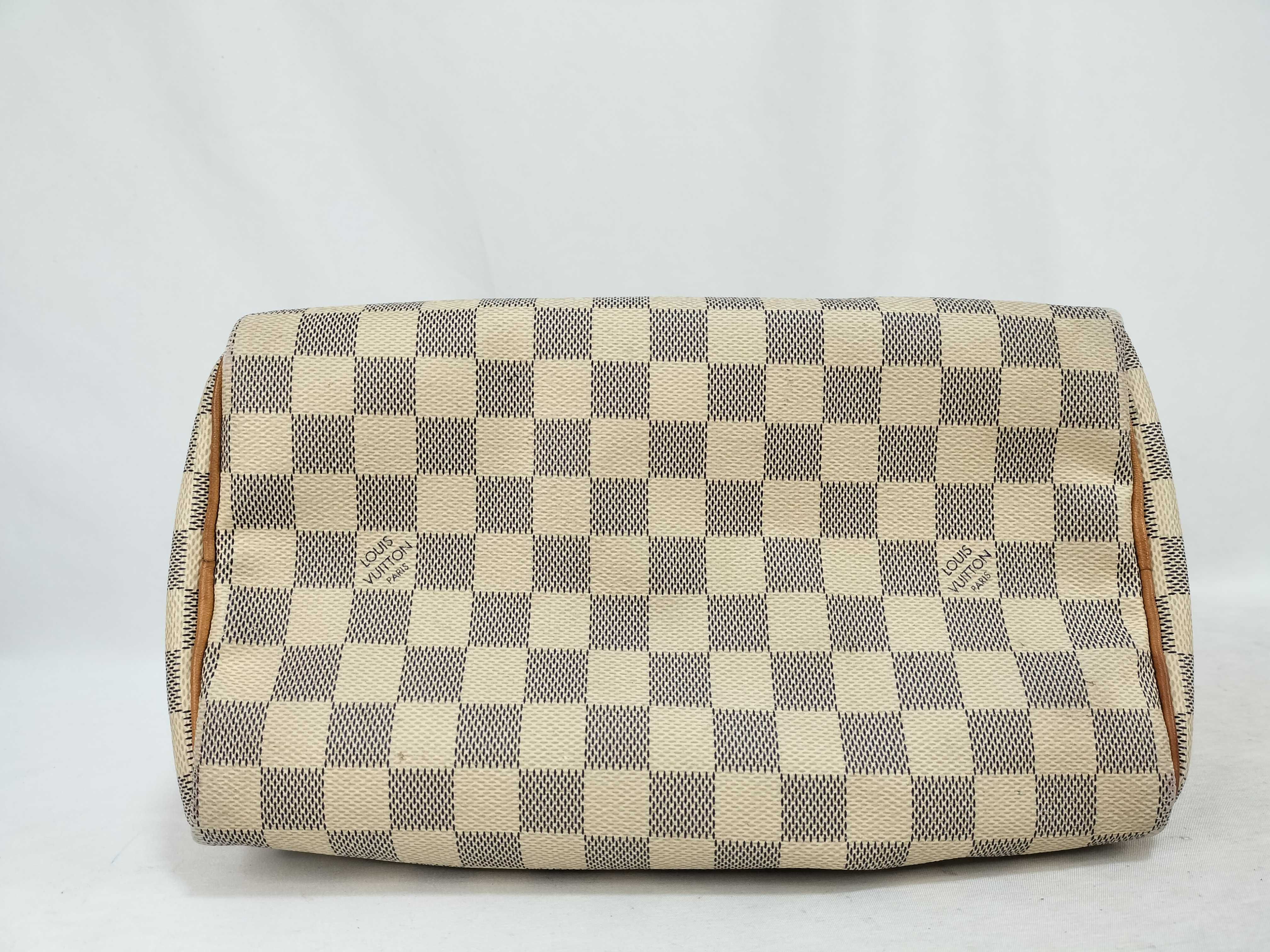 Damier Azure ID- Damier Azure Speedy 25 N41534 MB1177 Canvas White Handbag — view 8