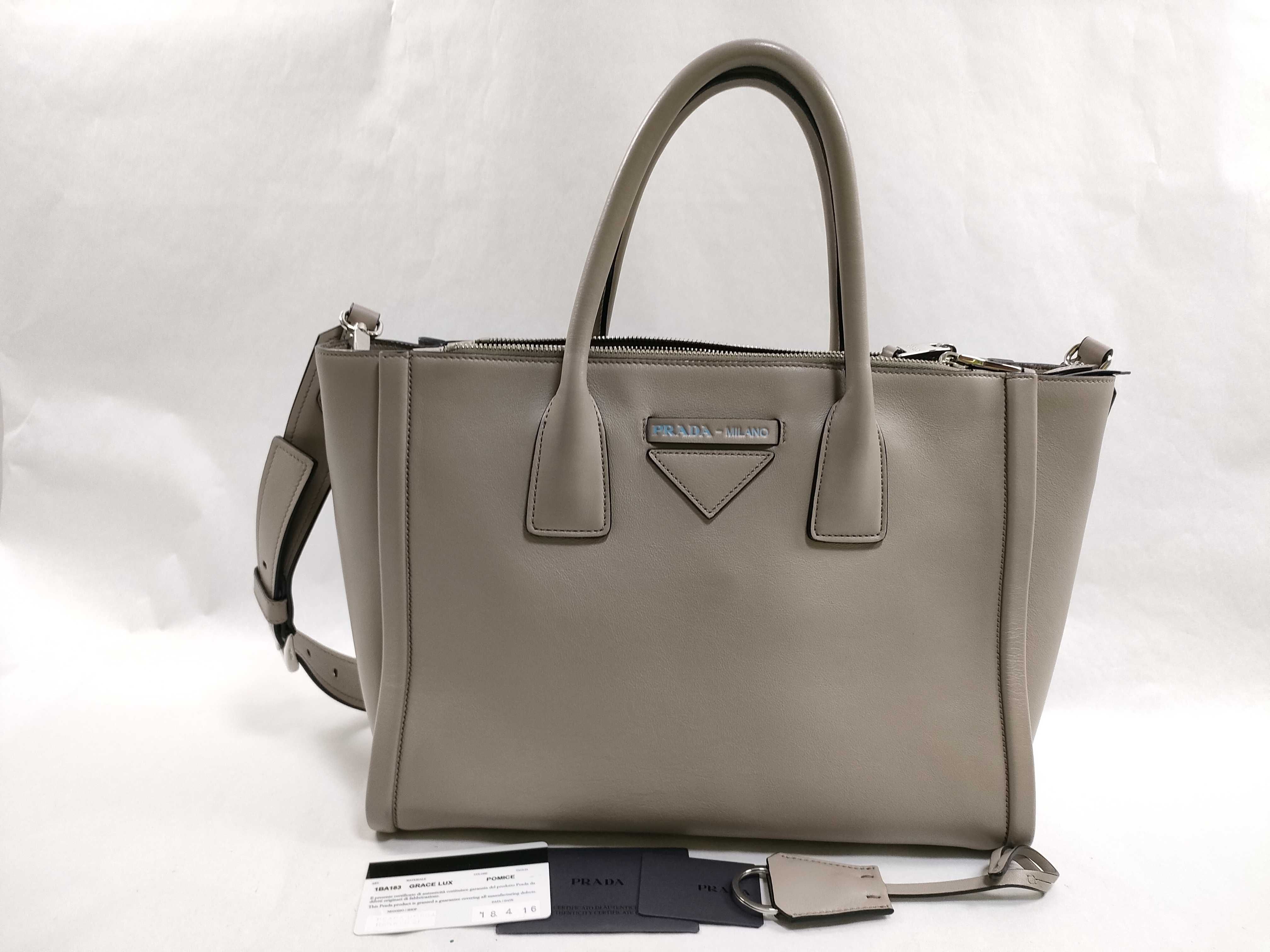 Concept Leather 2-Way Handbag 1BA183 Accessories: Guarantee card, clochette, shoulder strap, handbag