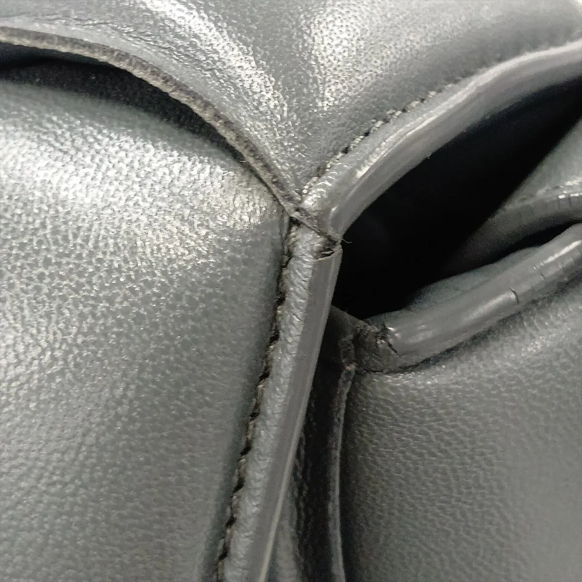 Maxi Intrecciato Padded Cassette Leather Shoulder Bag, Gray — view 9