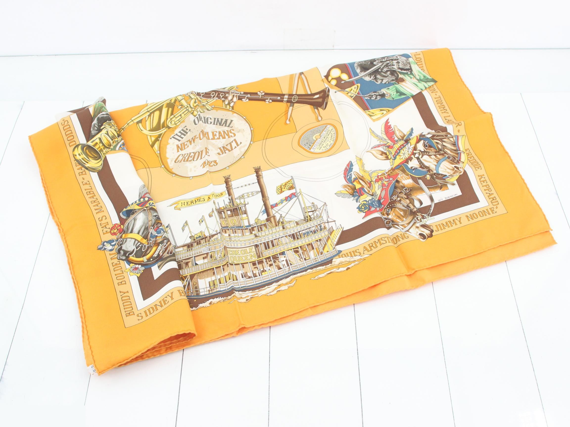 Carre 90 New Orleans Creole Jazz Silk Scarf — view 3