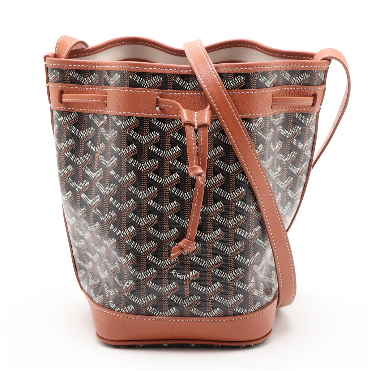 Petit Flot PVC x Leather Shoulder Bag Brown