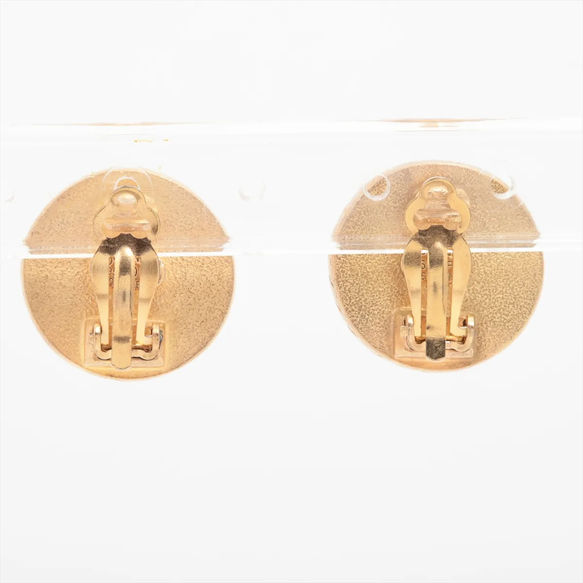 Coco Mark 95P Earrings (Pair) GP Black x Gold. Shows signs of wear, — view 2