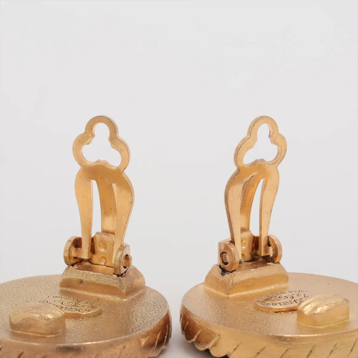 Coco Mark 95P Earrings (Pair) GP Black x Gold. Shows signs of wear, — view 4