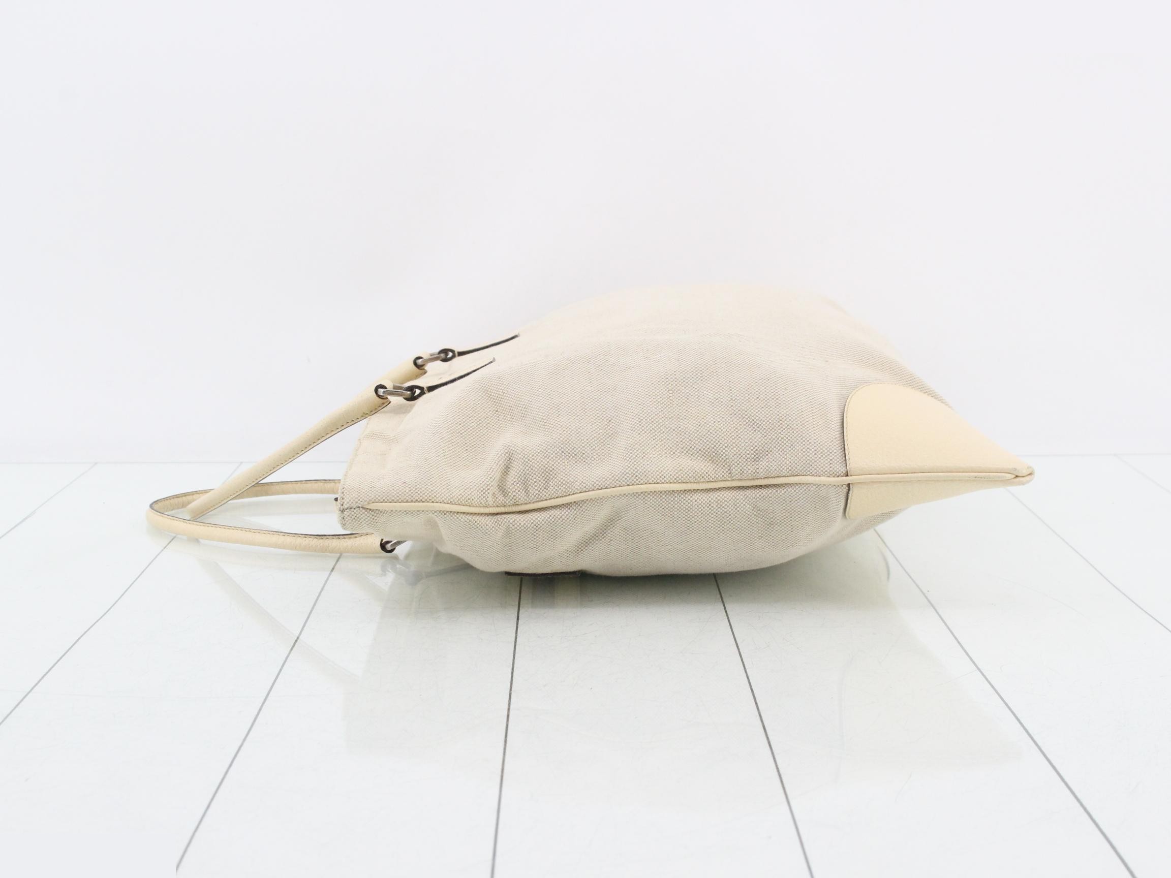 Canvas and leather combination tote bag — view 4