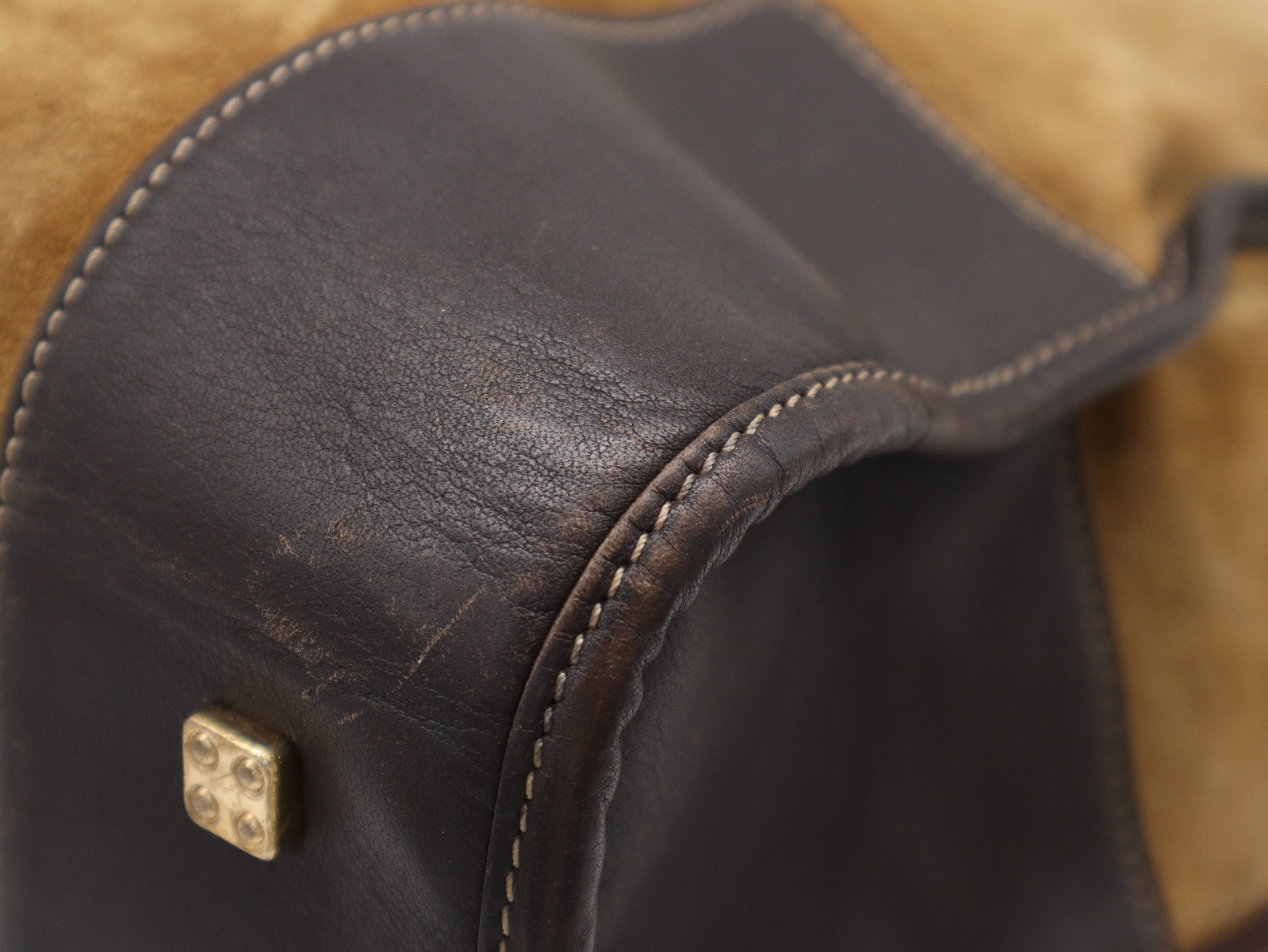 Suede Anagram Boston Bag — view 9
