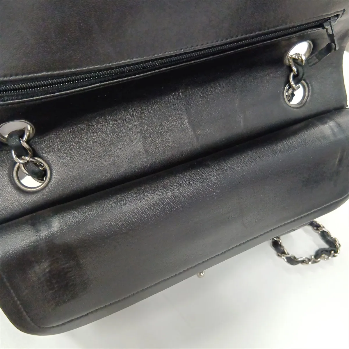 Matelassé 25 Lambskin Double Flap Double Chain Bag, Black with Silver Hardware, 13298037, Serial Number , A01112 — view 13