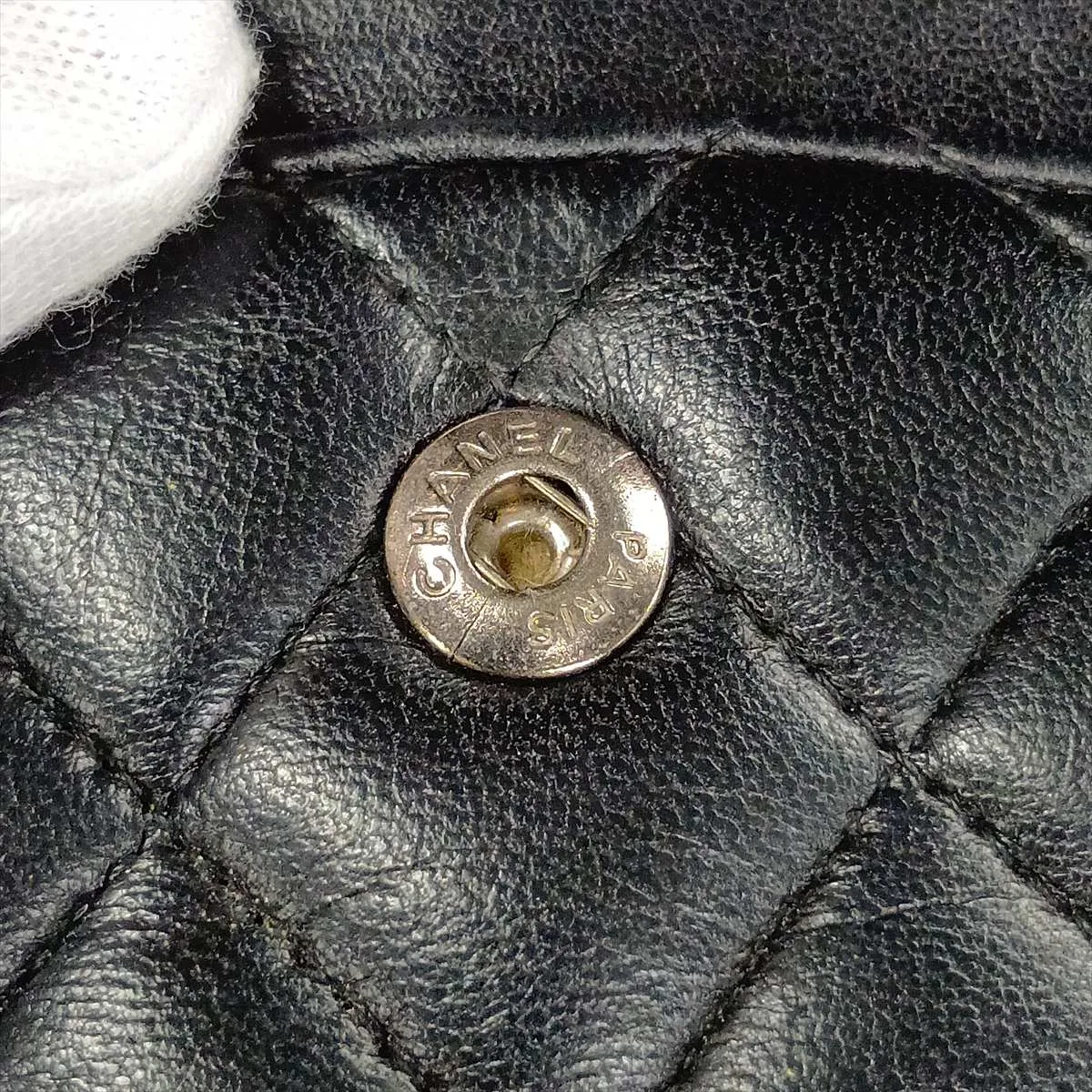 Matelassé 25 Lambskin Double Flap Double Chain Bag, Black with Silver Hardware, 13298037, Serial Number , A01112 — view 15