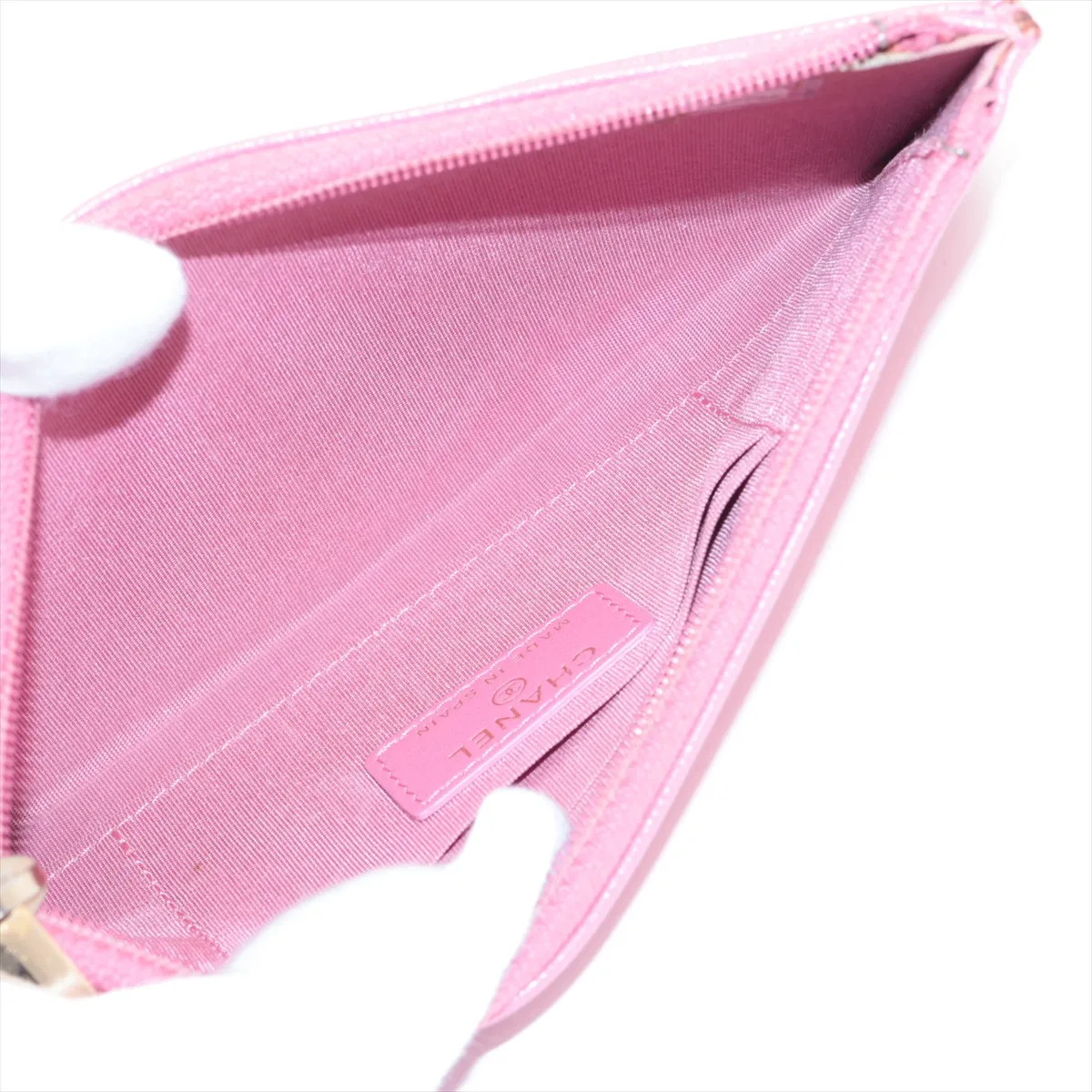 Coco Mark Caviar Skin Long Wallet, Pink with Gold Hardware, 26627702 — view 4
