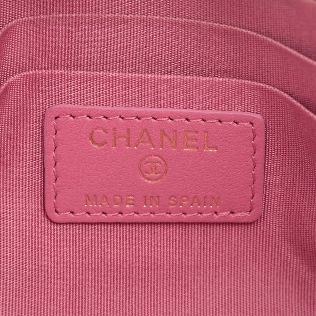 Coco Mark Caviar Skin Long Wallet, Pink with Gold Hardware, 26627702 — view 5