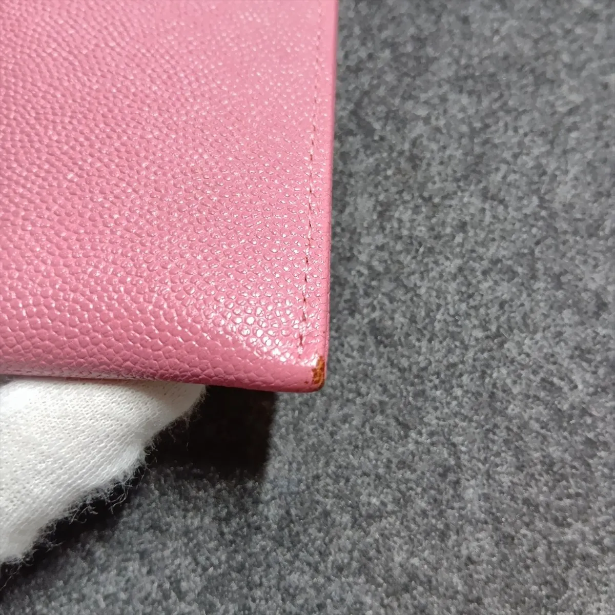 Coco Mark Caviar Skin Long Wallet, Pink with Gold Hardware, 26627702 — view 6