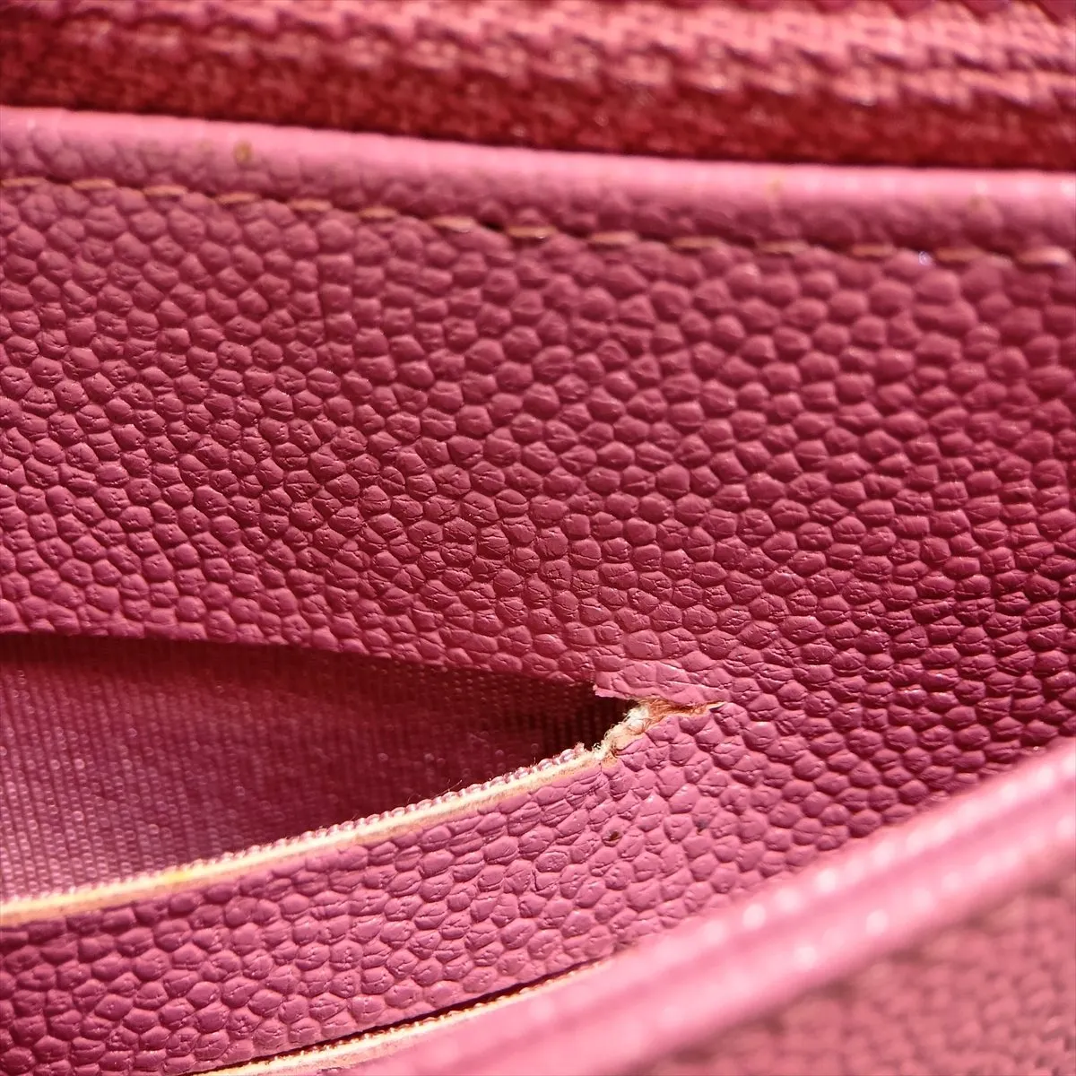Coco Mark Caviar Skin Long Wallet, Pink with Gold Hardware, 26627702 — view 7