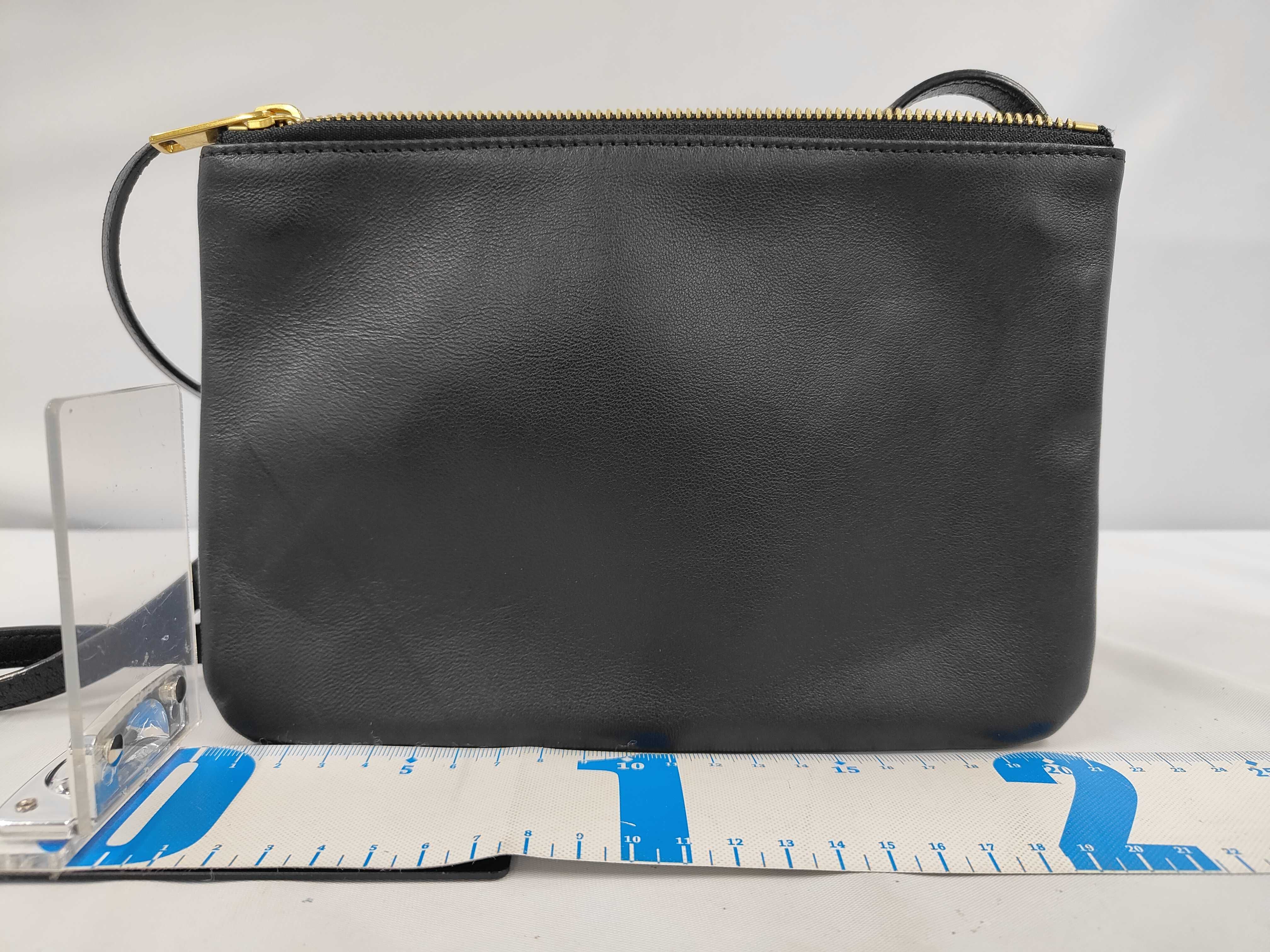 Leather Trio Small Shoulder Bag, Black Shoulder Bag — view 2