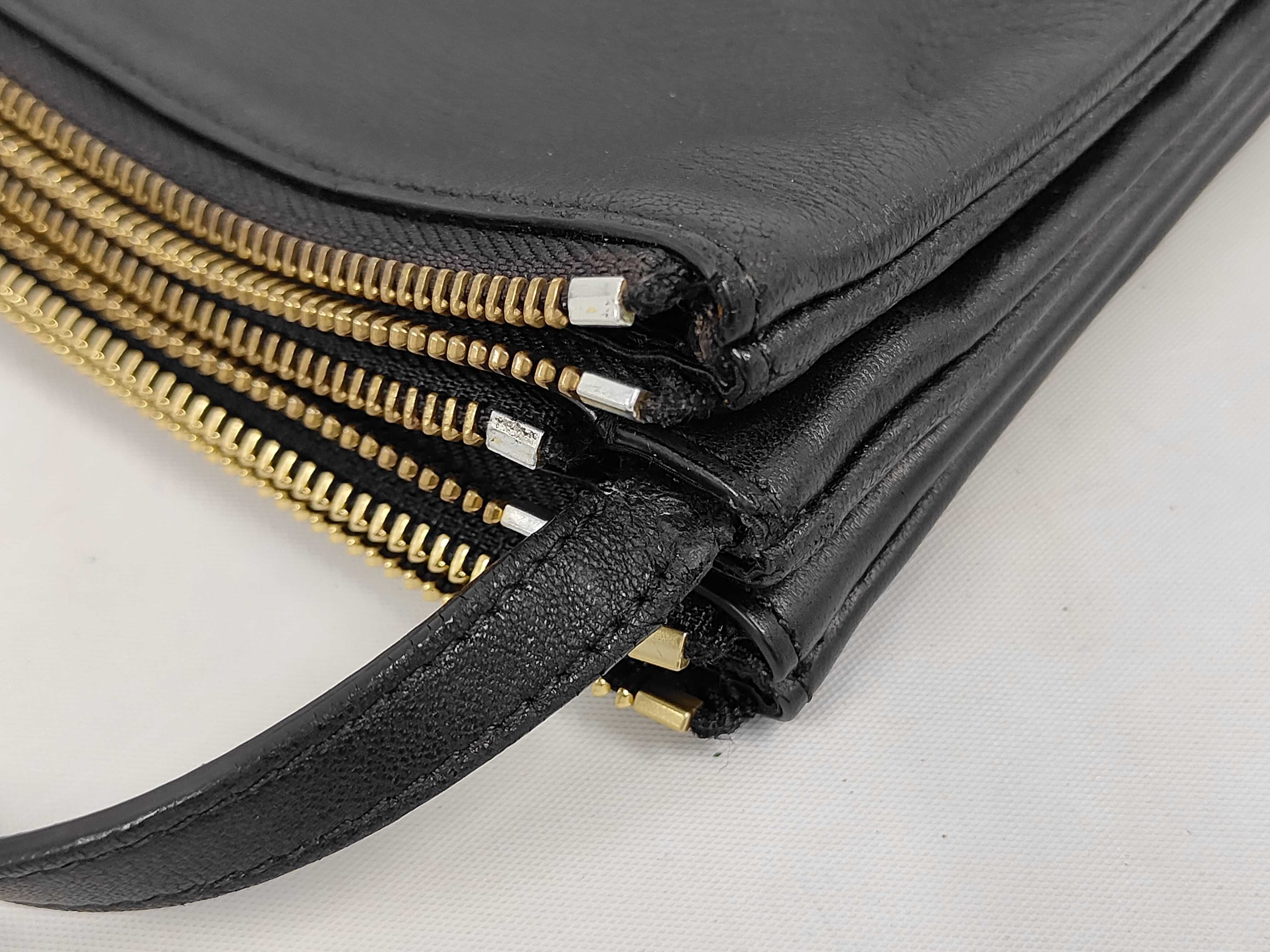 Leather Trio Small Shoulder Bag, Black Shoulder Bag — view 6