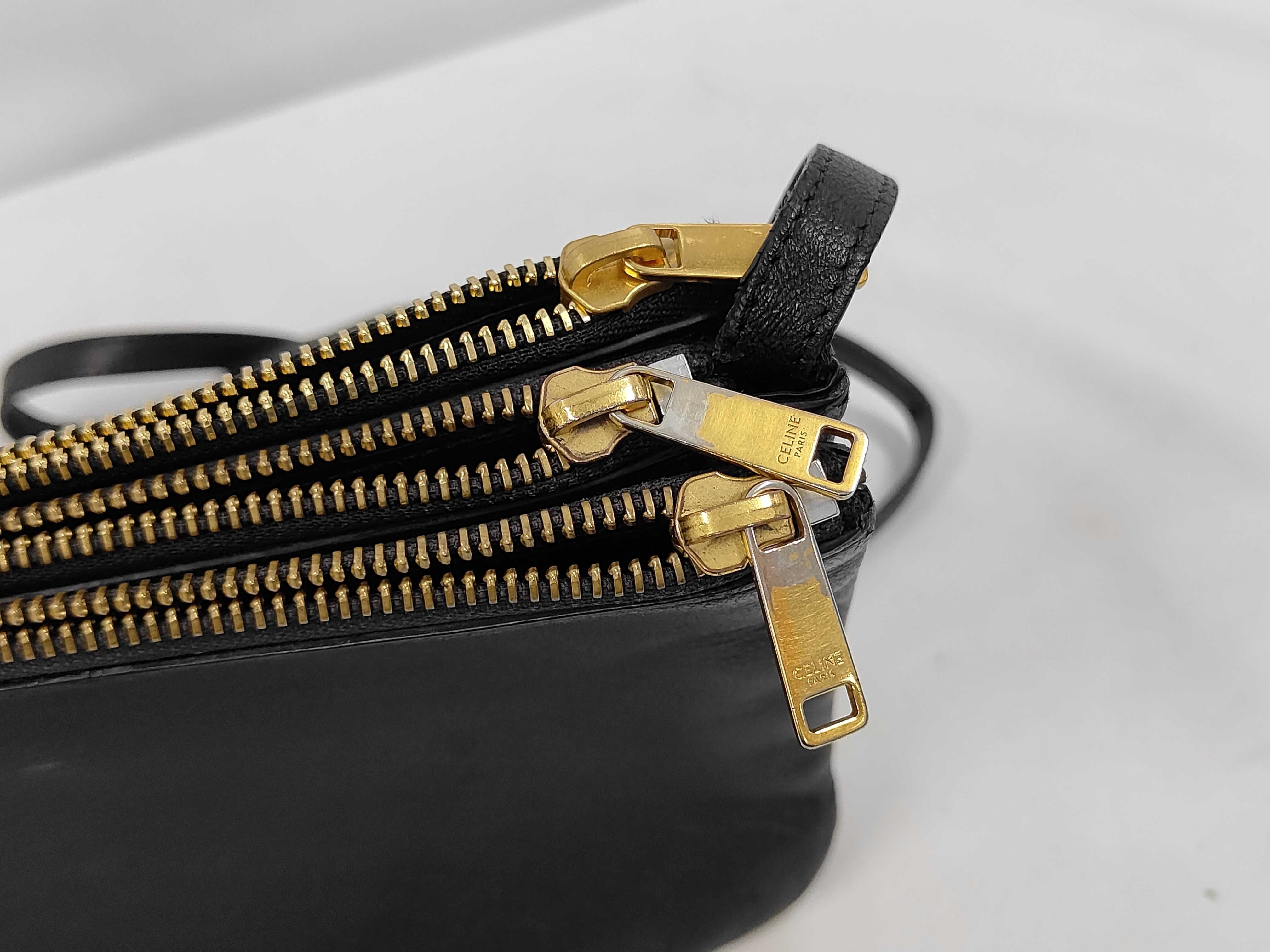Leather Trio Small Shoulder Bag, Black Shoulder Bag — view 7